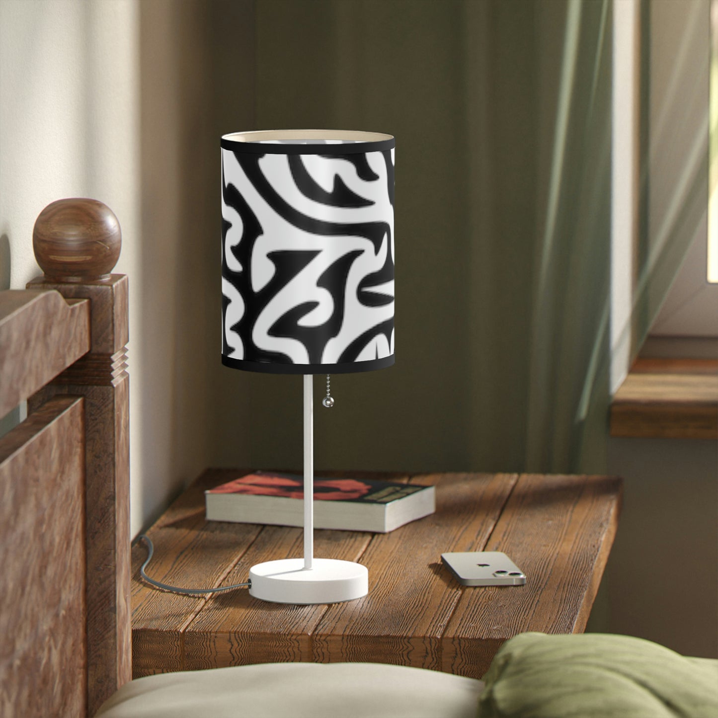 Lámpara Maze en blanco y negro con soporte, enchufe de EE. UU. y Canadá, para dormitorio, oficina, sala de estar, REGALO