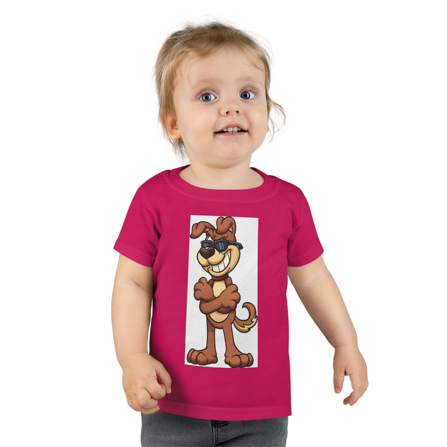 Camiseta para niño con perro sonriente con gafas de sol