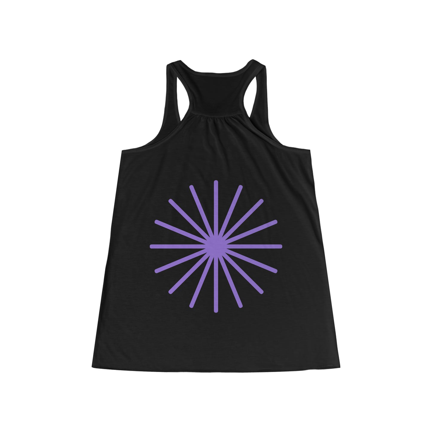 Camiseta sin mangas holgada con espalda cruzada para mujer Purple Star para viajes, vacaciones, relajación, parques y senderismo