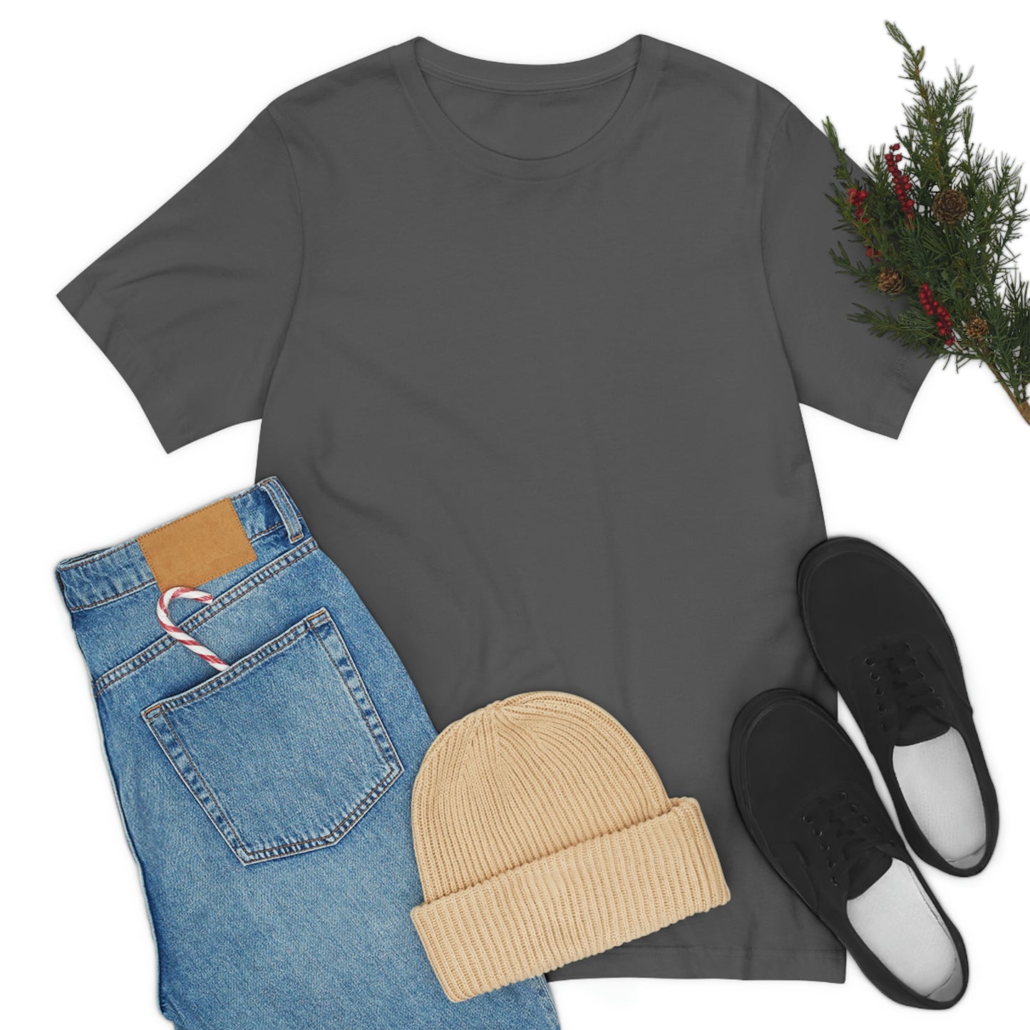 Camiseta unisex de manga corta Just Think para el trabajo, la escuela, los recados y las compras