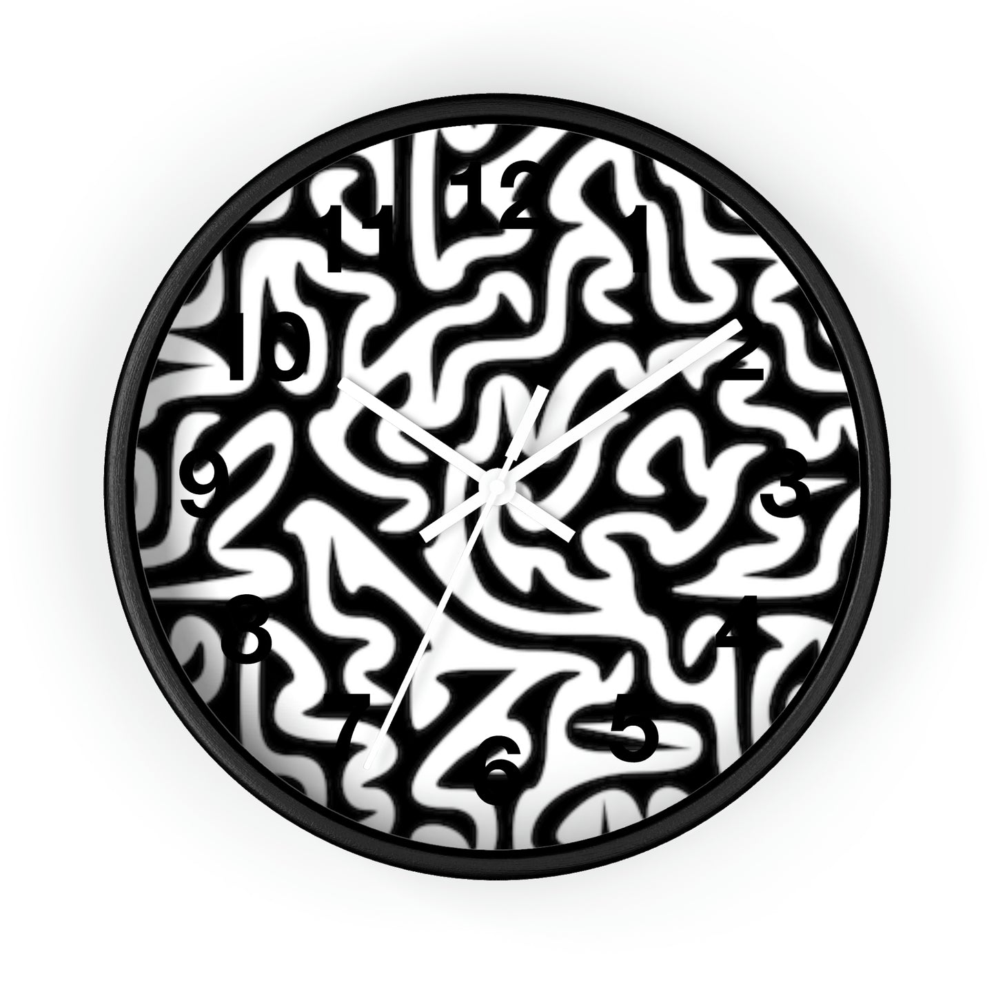 Reloj de pared en blanco y negro con laberinto para el hogar, la cocina, el baño y el negocio. Regalo