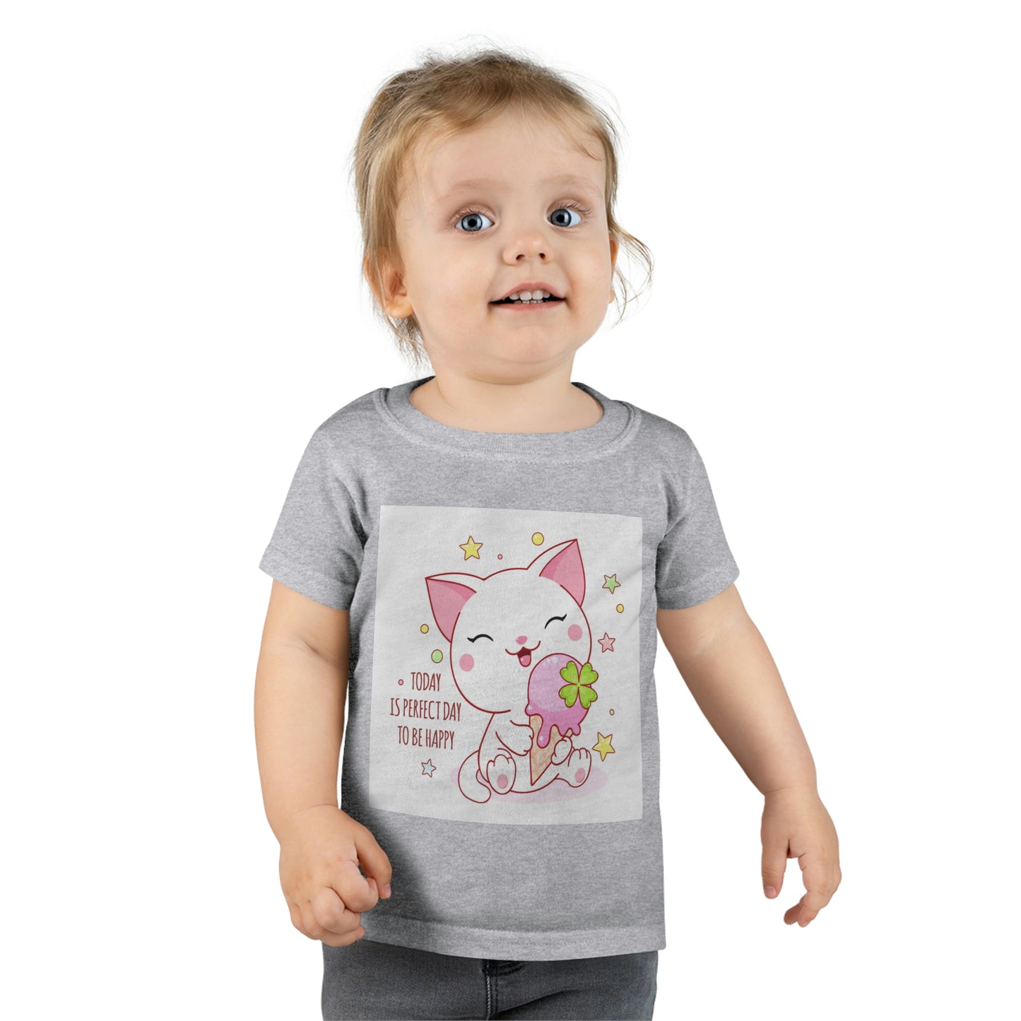 Camiseta para niño con gatito y cono de helado ¡Luce adorable hoy!
