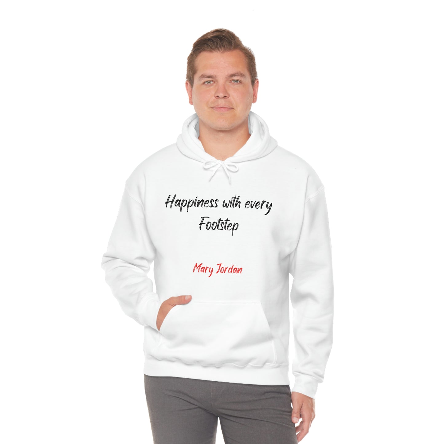 Sudadera con capucha unisex Mary Jordan Heavy Blend™ para hombre, mujer y niño, Happiness With Every Step