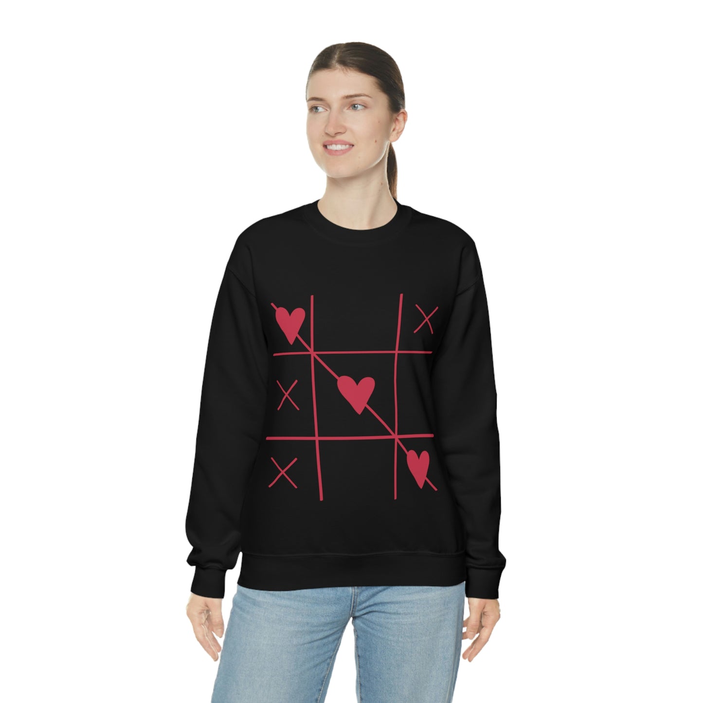 Sudadera con cuello redondo Tic Tac Toe ¡Me encanta mi regalo de cumpleaños!