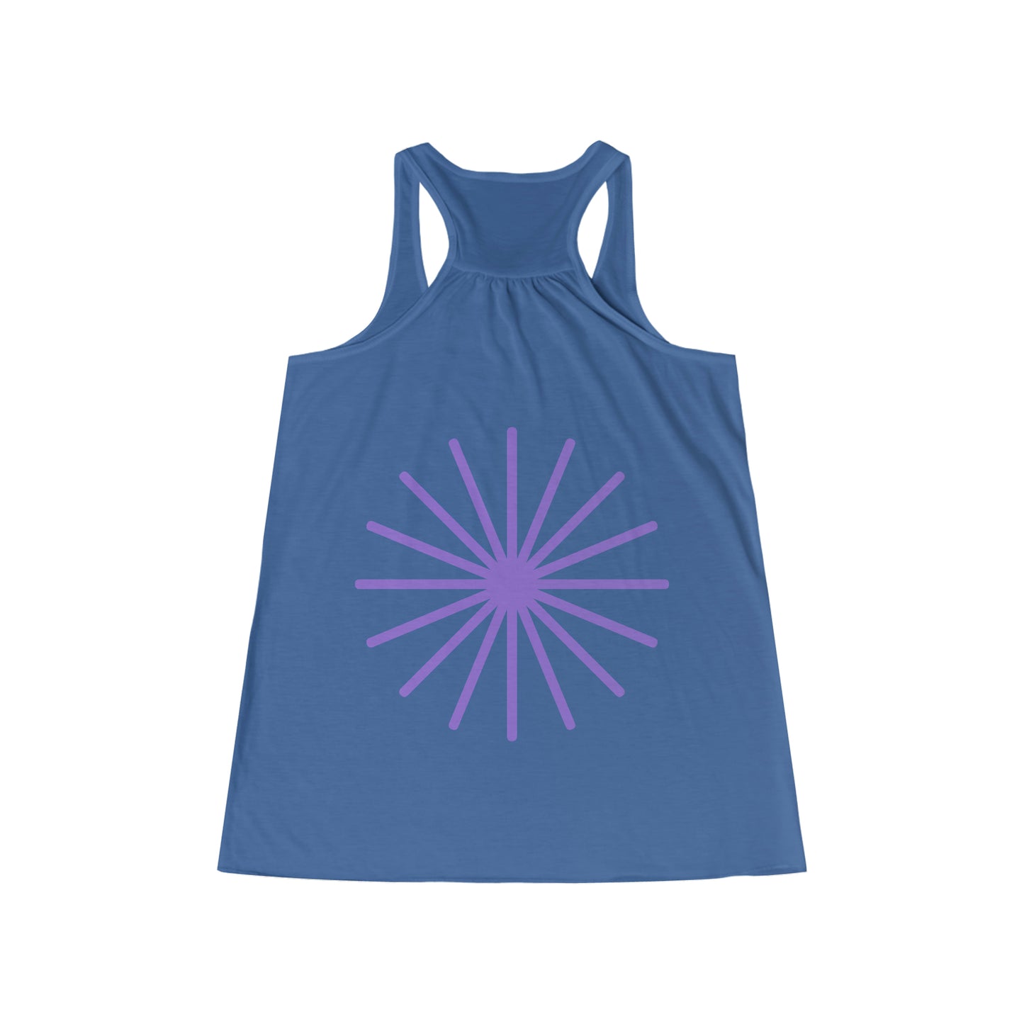 Camiseta sin mangas holgada con espalda cruzada para mujer Purple Star para viajes, vacaciones, relajación, parques y senderismo