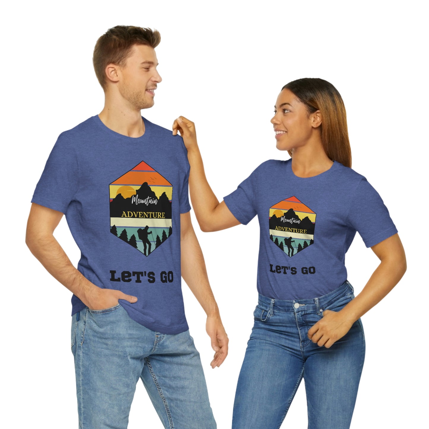 Camiseta de manga corta unisex Let's Go Hiking Adventures