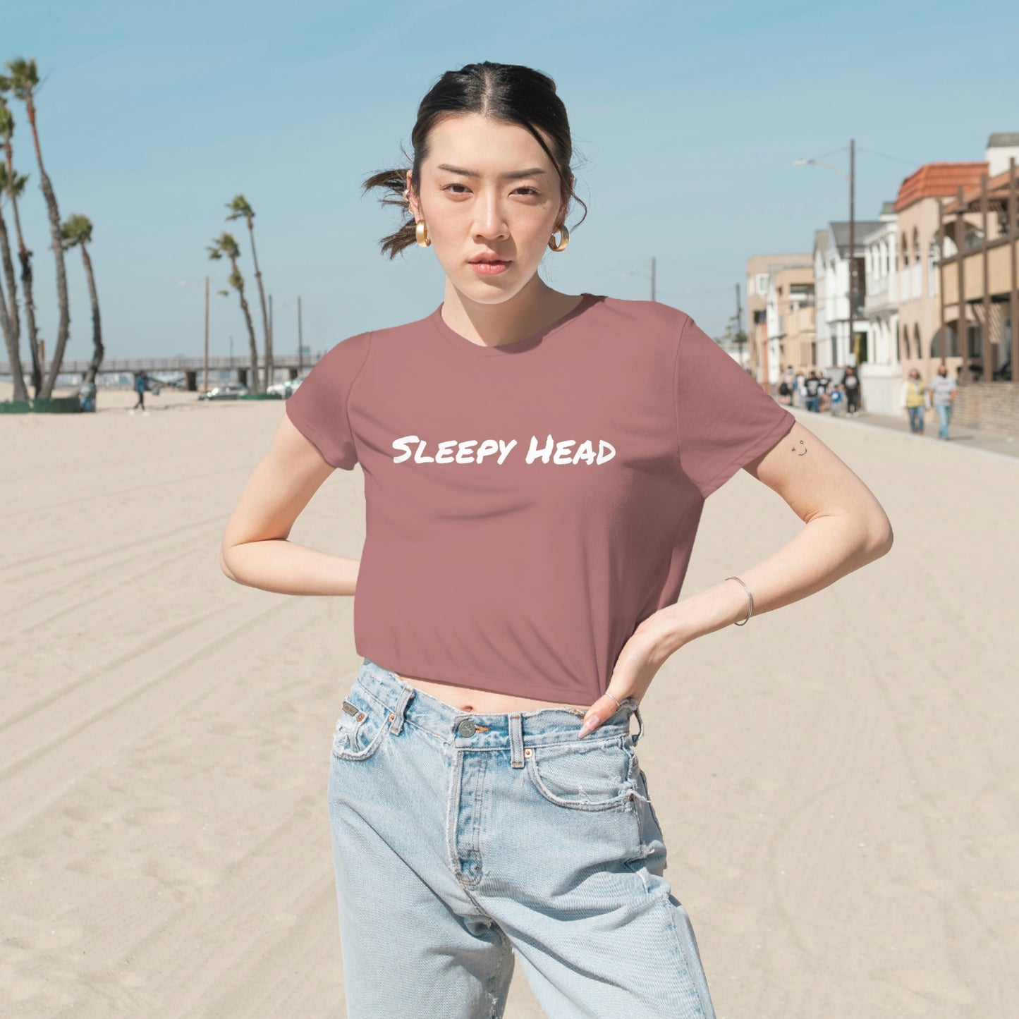 Camiseta corta para mujer Sleepy Head Maze negra Pijama informal Viajes Relájese