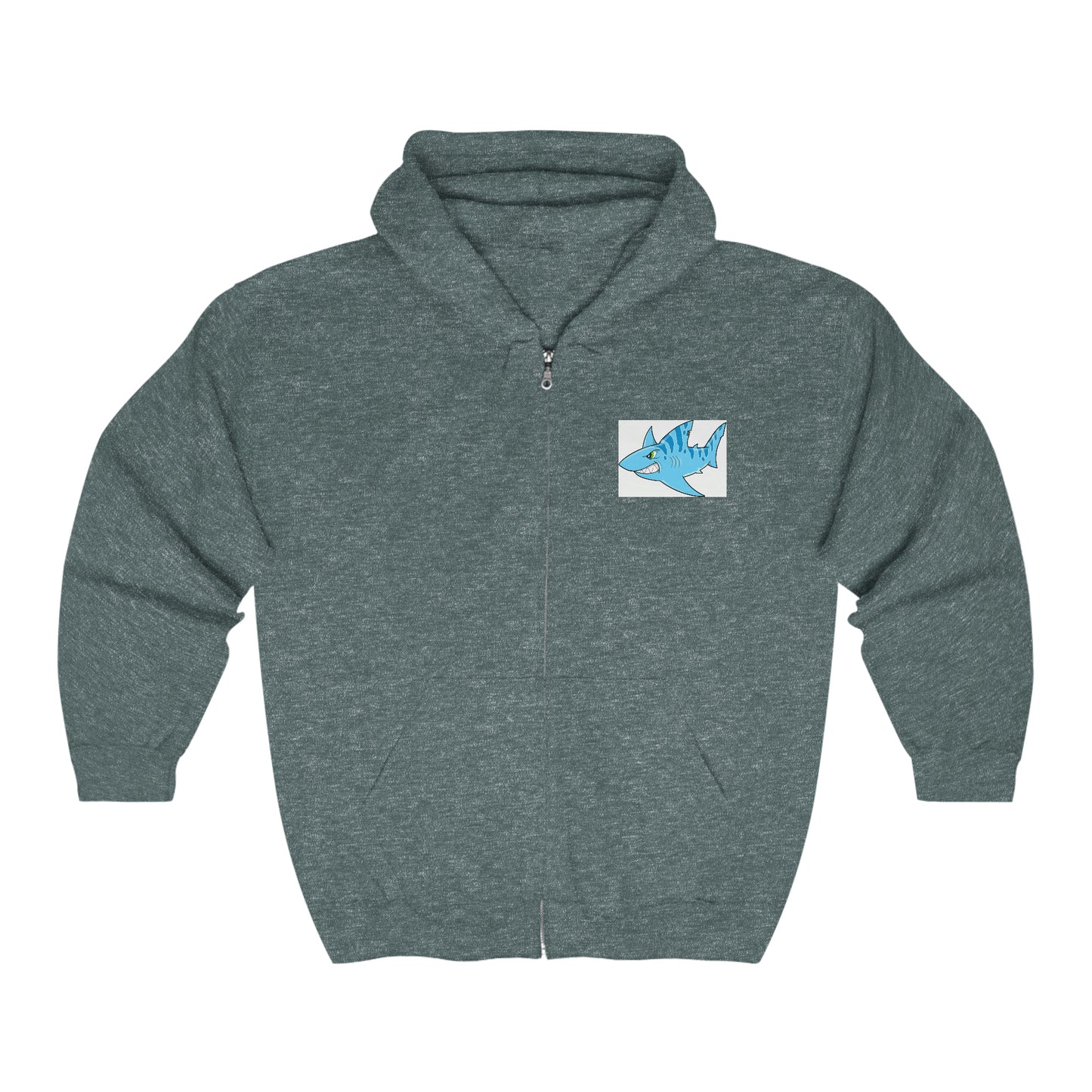 Nada con tiburones, te comerán Sudadera unisex de mezcla pesada con capucha y cremallera completa Regalo