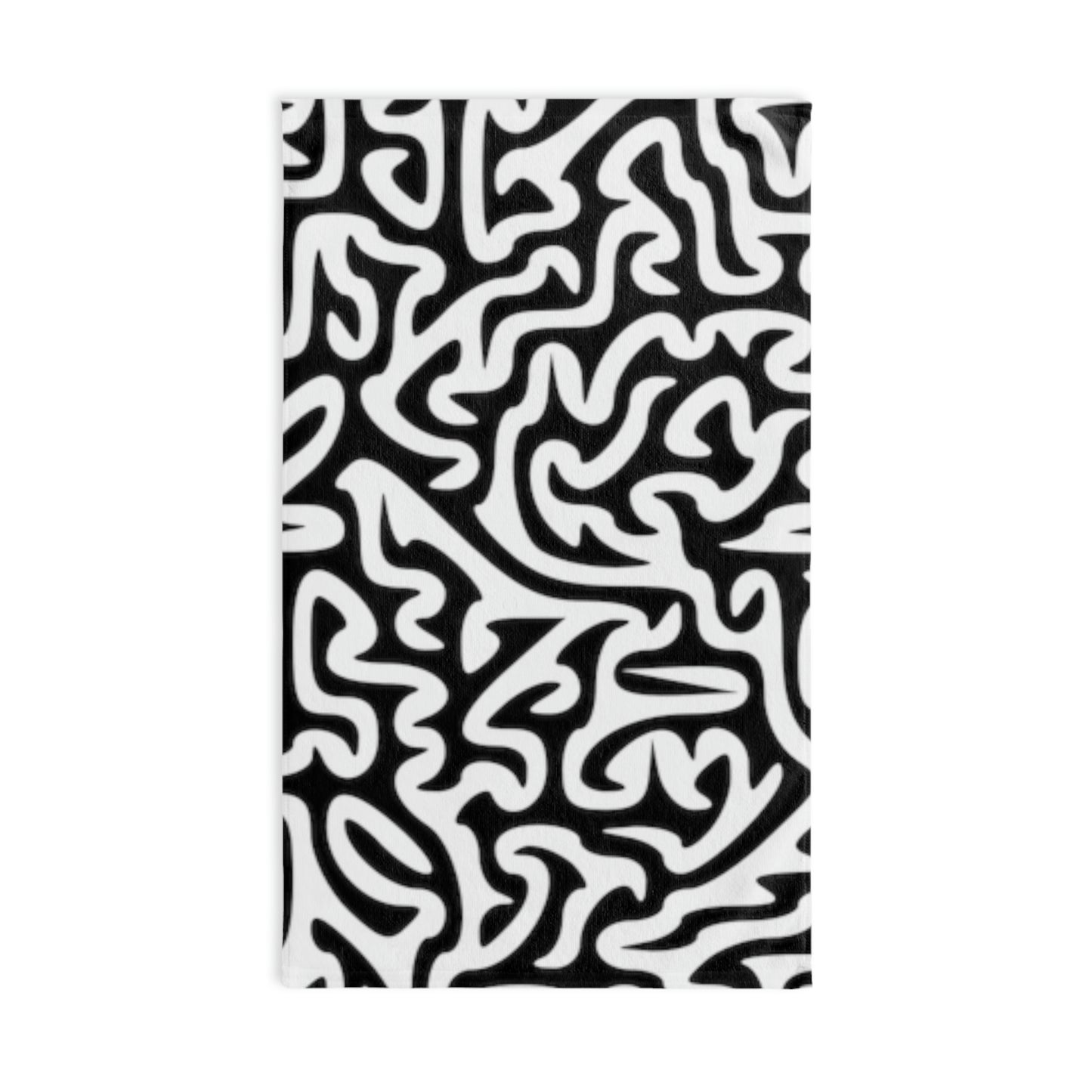 Maze Black and White. Size: 28"x16". Price: $36.00. Custom Artwork. Unique Whimsical Flare. Vivid Colors. Great for your Home and Business. Soft against your skin. Drying your hands after you have washed your hands. Adding a Splash of Color. Could also use in kitchen, vehicle, garage, work, yard or setting hot dishes on table.