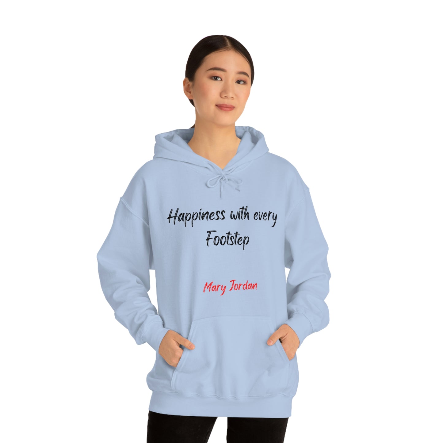 Sudadera con capucha unisex Mary Jordan Heavy Blend™ para hombre, mujer y niño, Happiness With Every Step