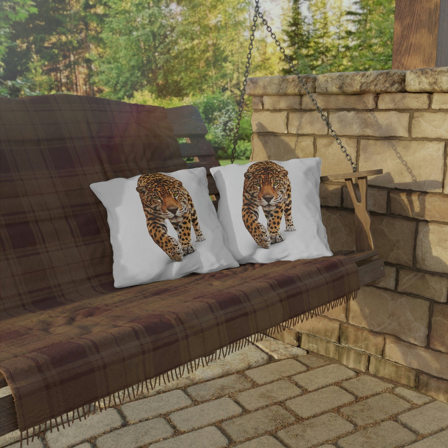 Almohadas de exterior de guepardo ¡Relajándome en mi jardín divirtiéndome!