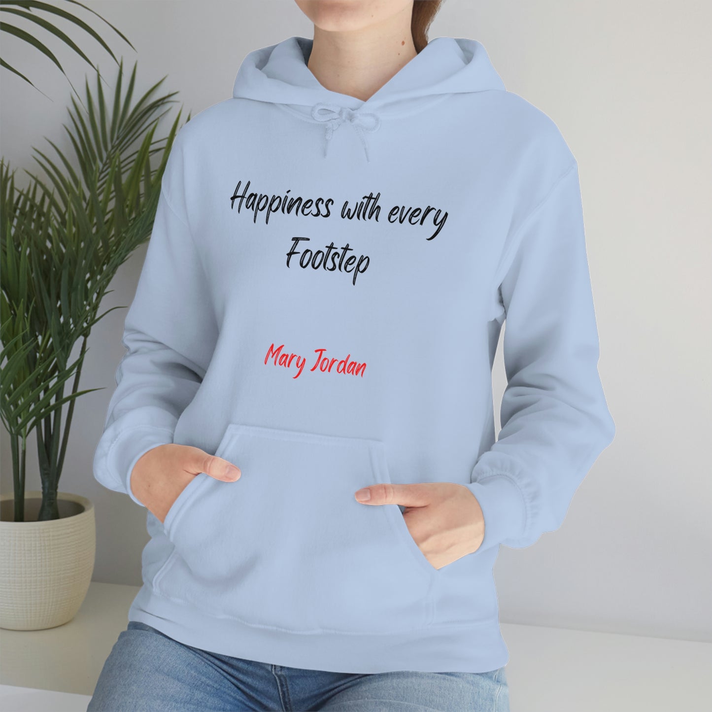 Sudadera con capucha unisex Mary Jordan Heavy Blend™ para hombre, mujer y niño, Happiness With Every Step