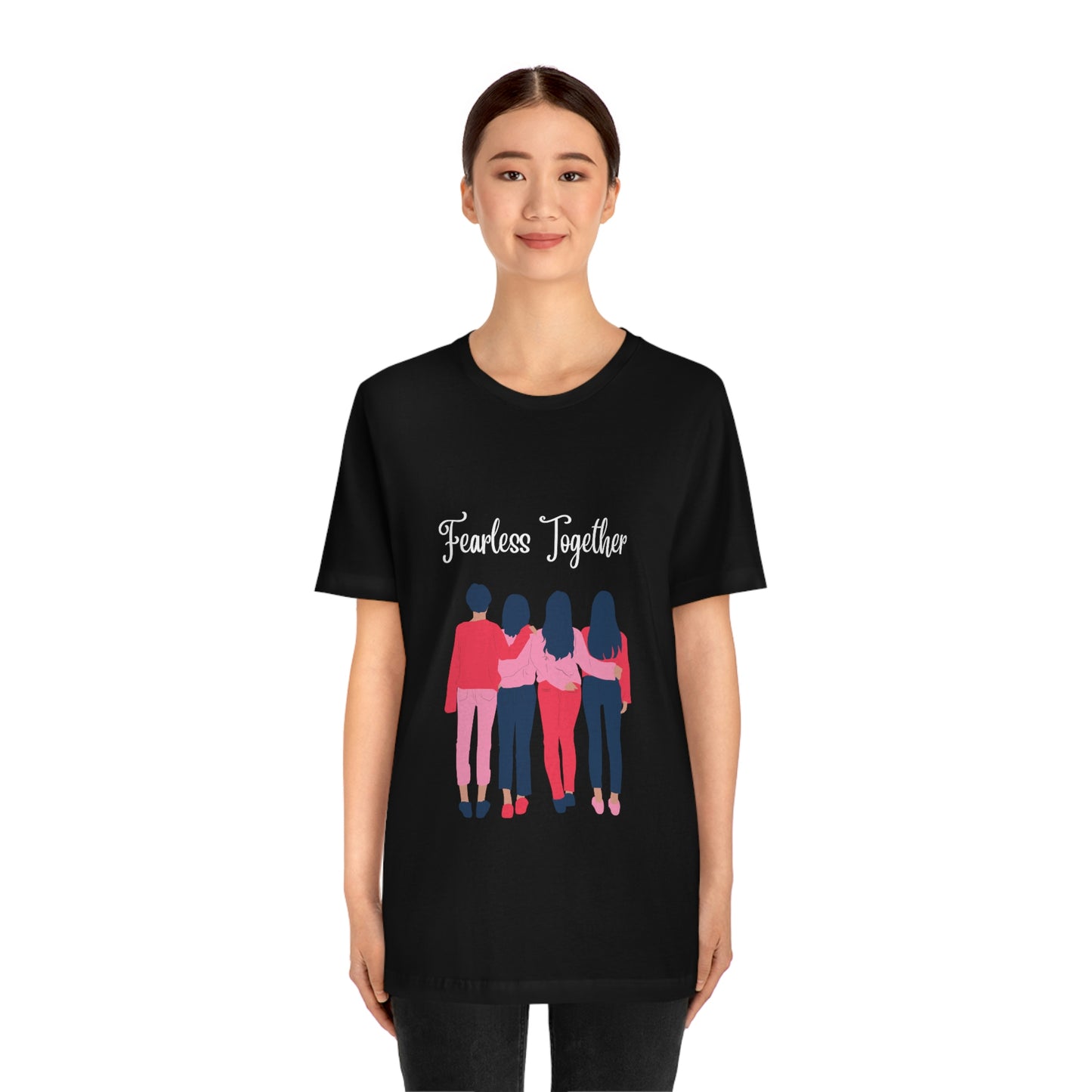Camiseta unisex de manga corta Fearless Together para relajarse, trabajar, viajar, zoológico, museos, películas