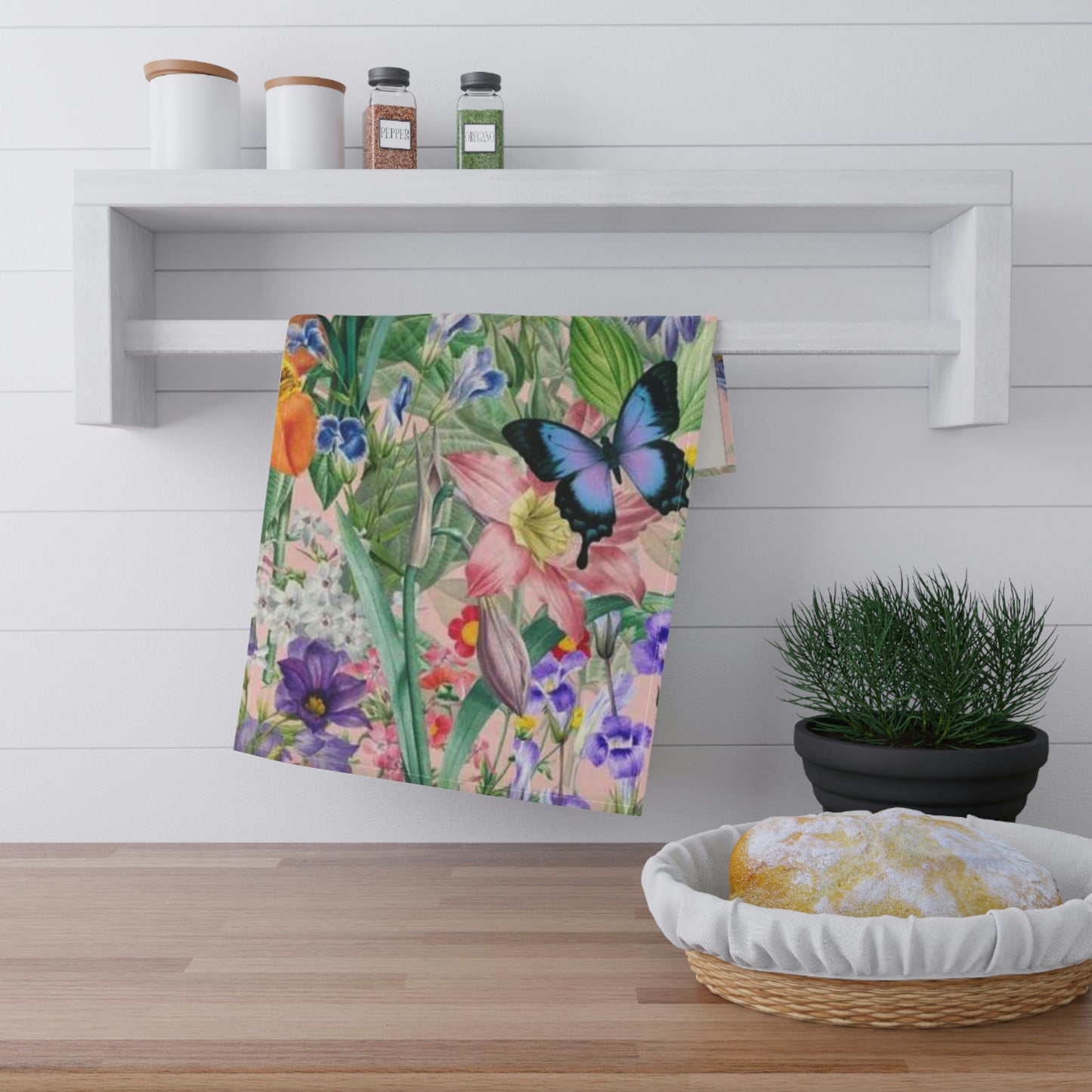 Toalla de cocina con diseño de mariposas y flores. ¡Un gran regalo para una fiesta de cumpleaños!