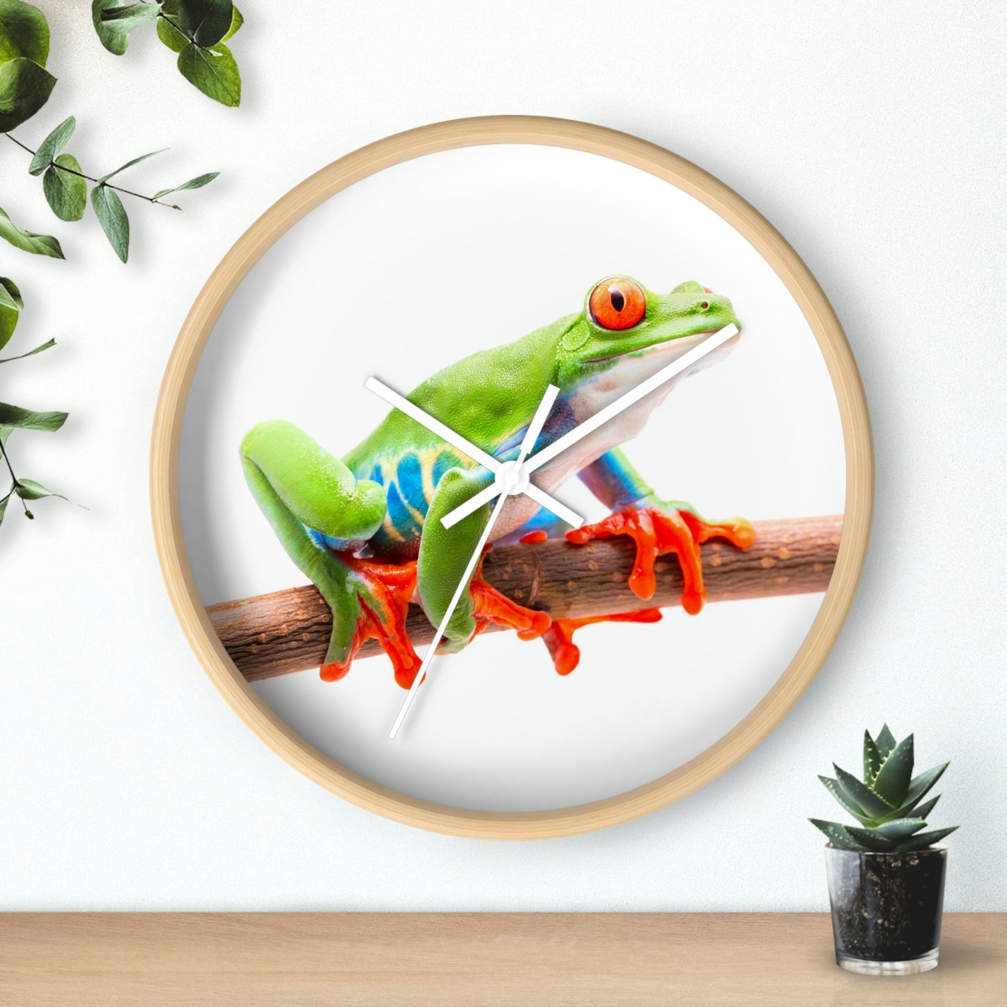 Reloj de pared con rana arbórea colorida ¡Me encanta esto!
