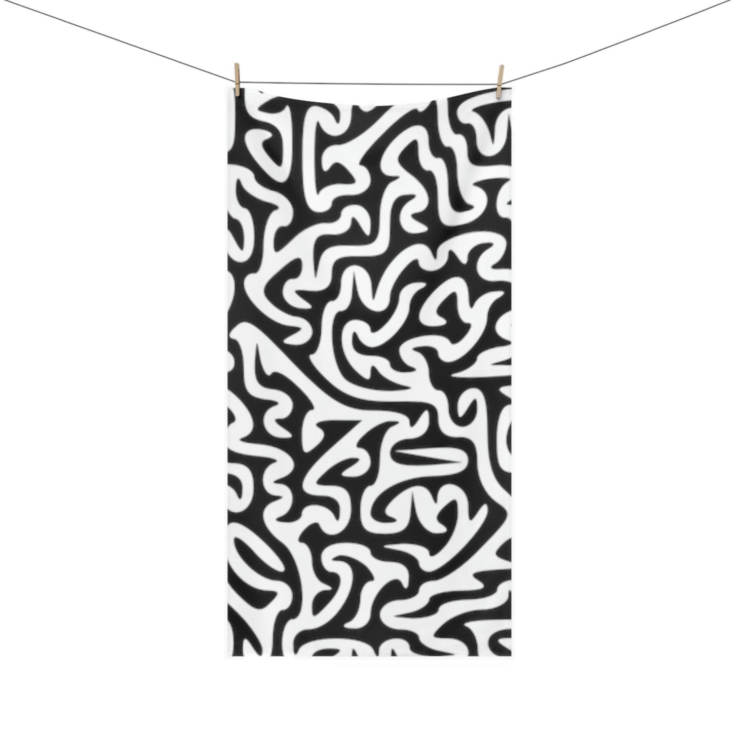 Lámpara a juego con alfombra, reloj y pijama en algodón de visón blanco y negro de Maze