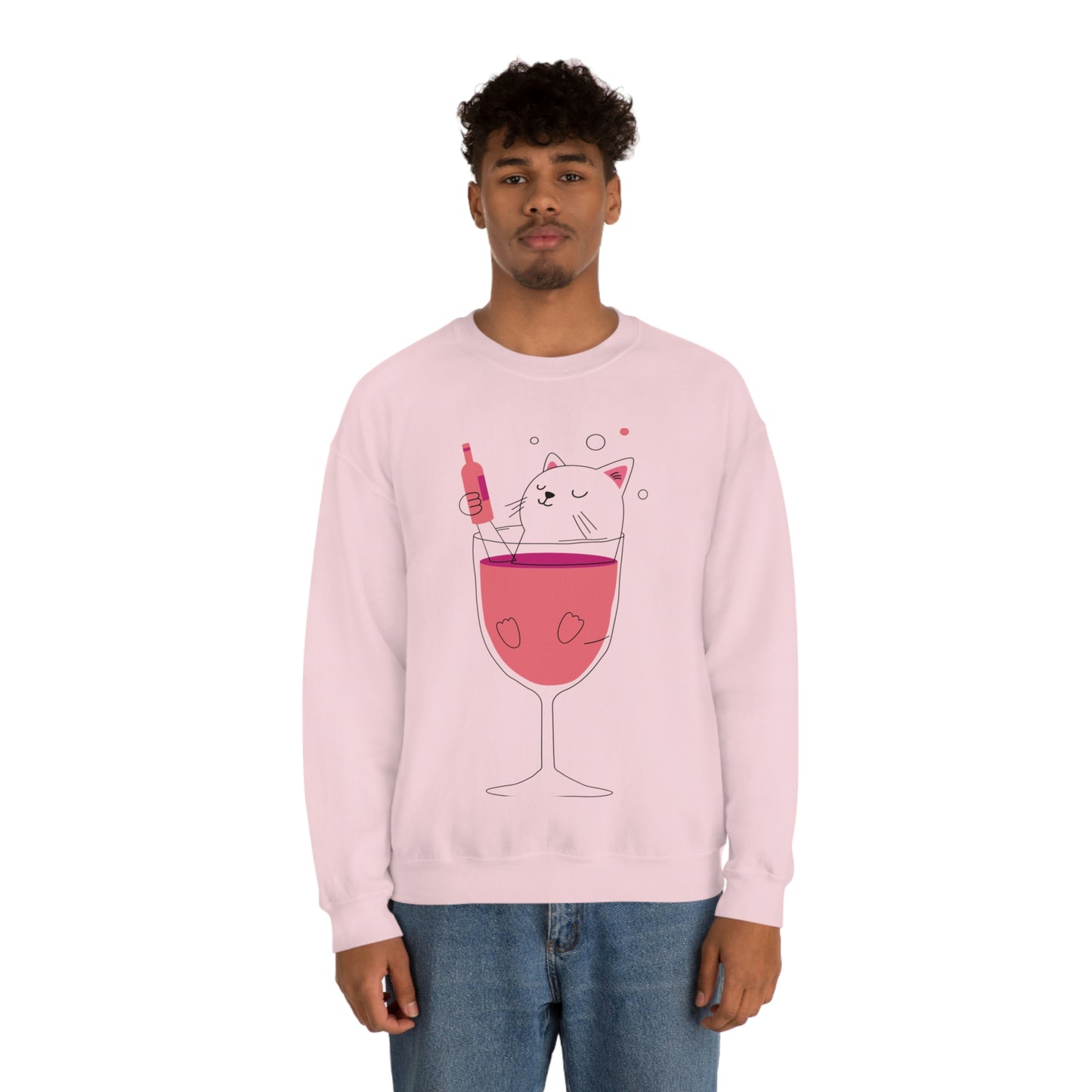 Sudadera con gato en copa de vino bebiendo ¡A mi hermana le encantaría este regalo!