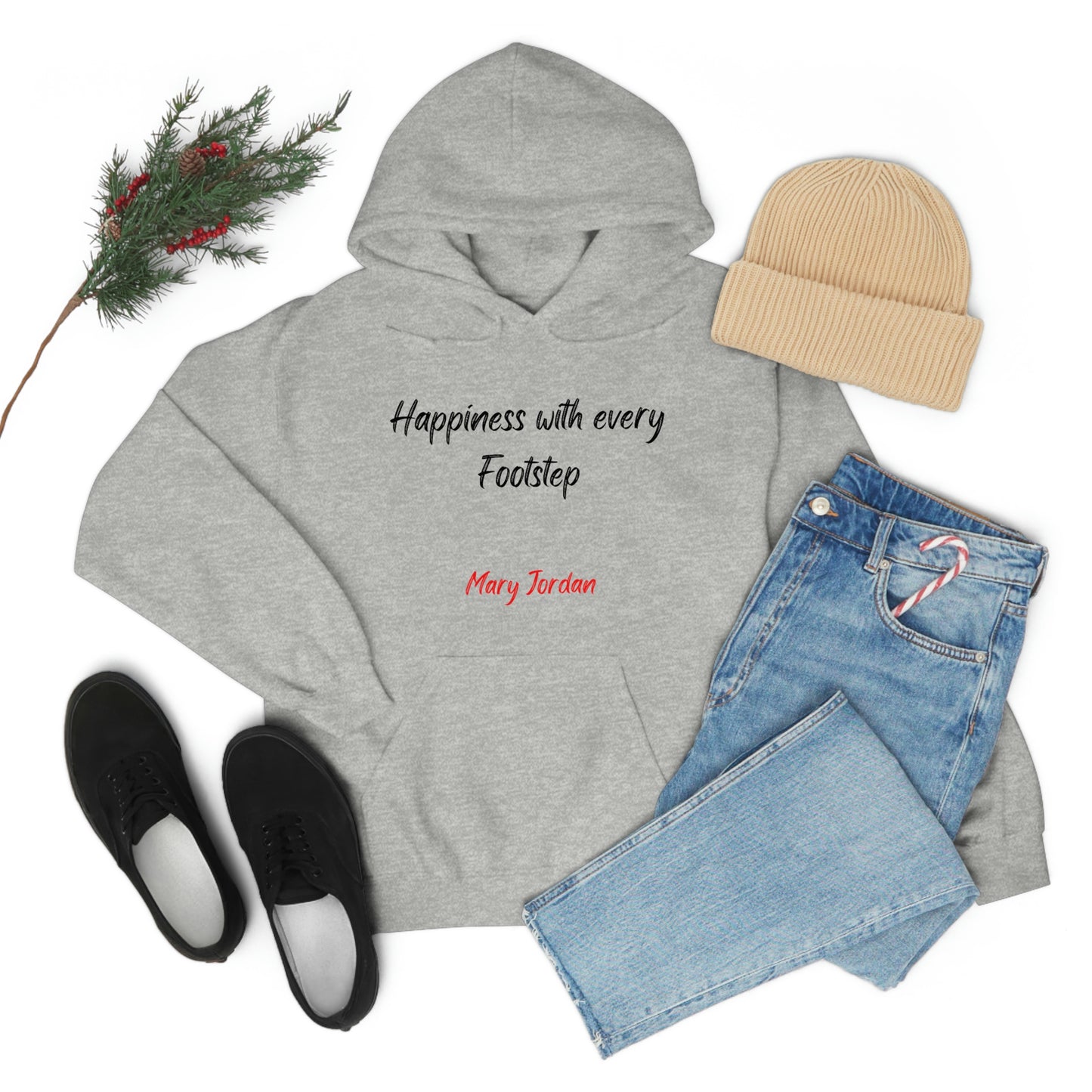Sudadera con capucha unisex Mary Jordan Heavy Blend™ para hombre, mujer y niño, Happiness With Every Step