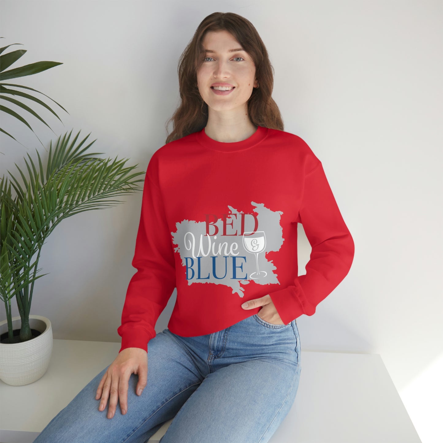 Sudadera de cuello redondo de color azul vino tinto ¡Voy a ir a una fiesta!
