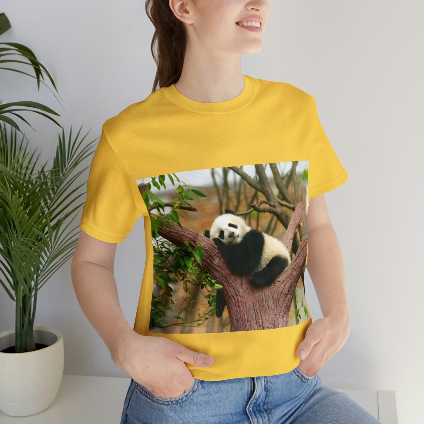 Camiseta de manga corta unisex con diseño de oso panda. Siéntete cómodo y acogedor al viajar a Canadá