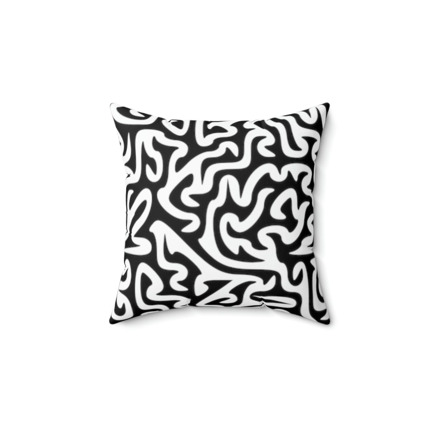 Coussin carré noir et blanc Maze Puis-je avoir cet oreiller pour mon anniversaire