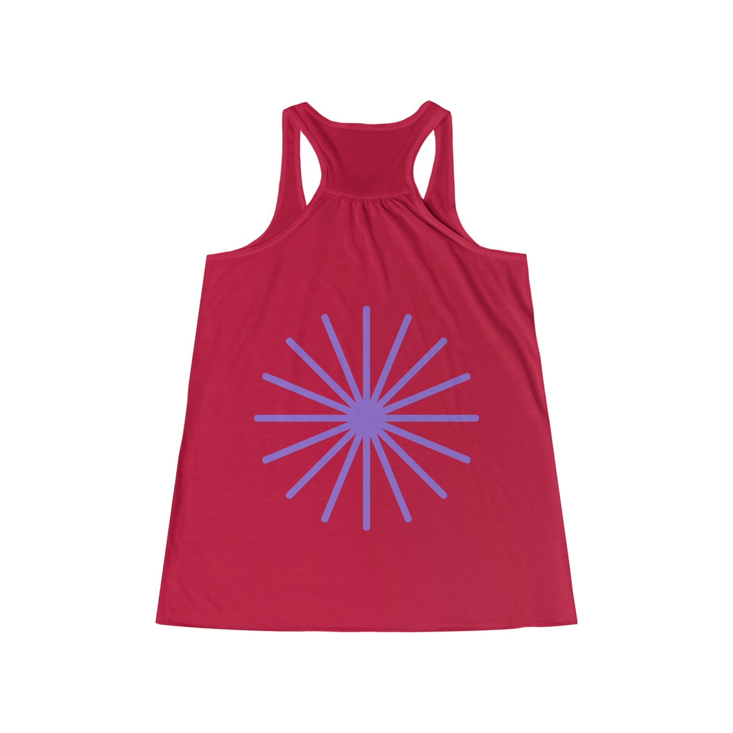Camiseta sin mangas holgada con espalda cruzada para mujer Purple Star para viajes, vacaciones, relajación, parques y senderismo