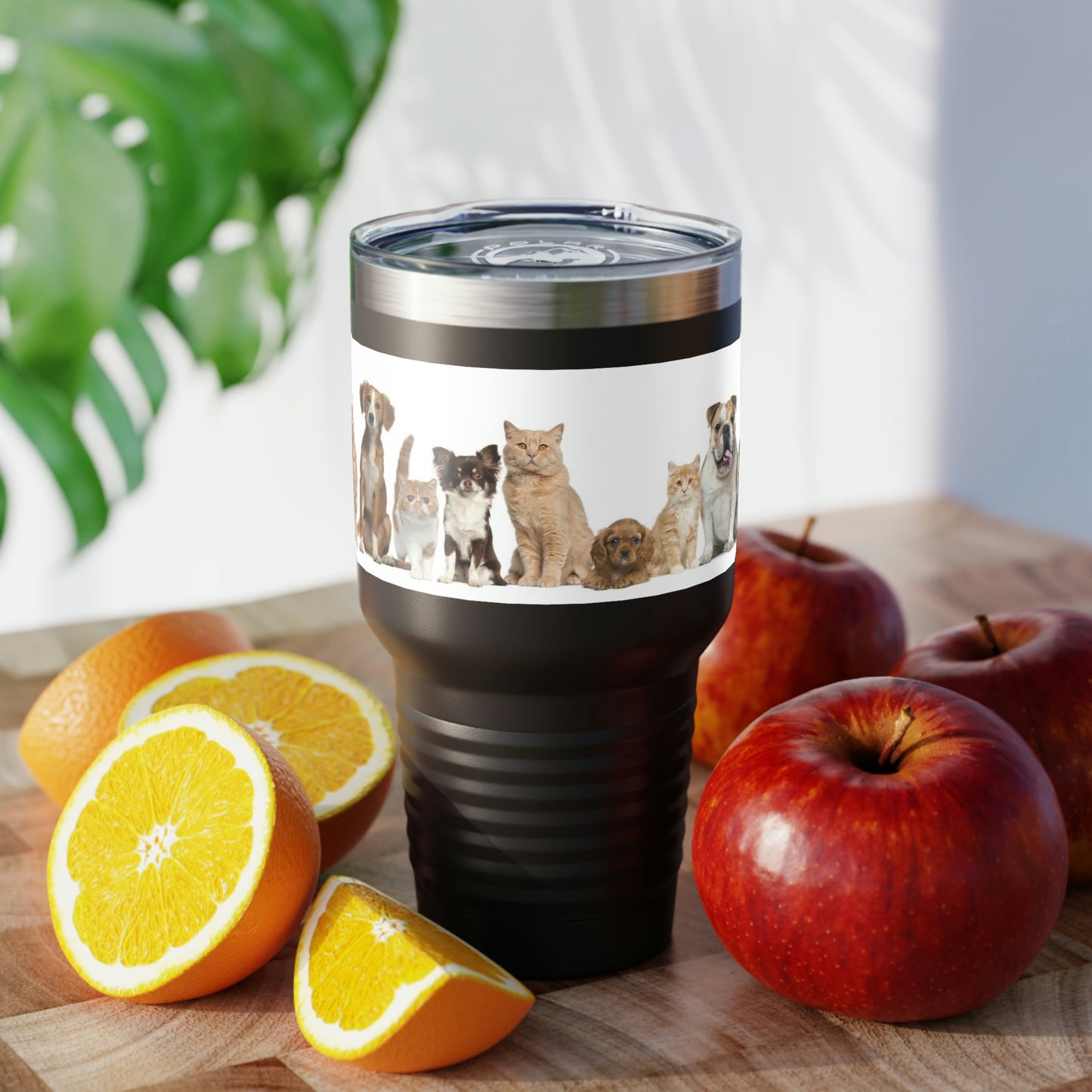 Vaso con cuello redondo para gatos y perros, 30 oz, 5 colores, para viajes, trabajo, relajación, compras, jardinería, senderismo