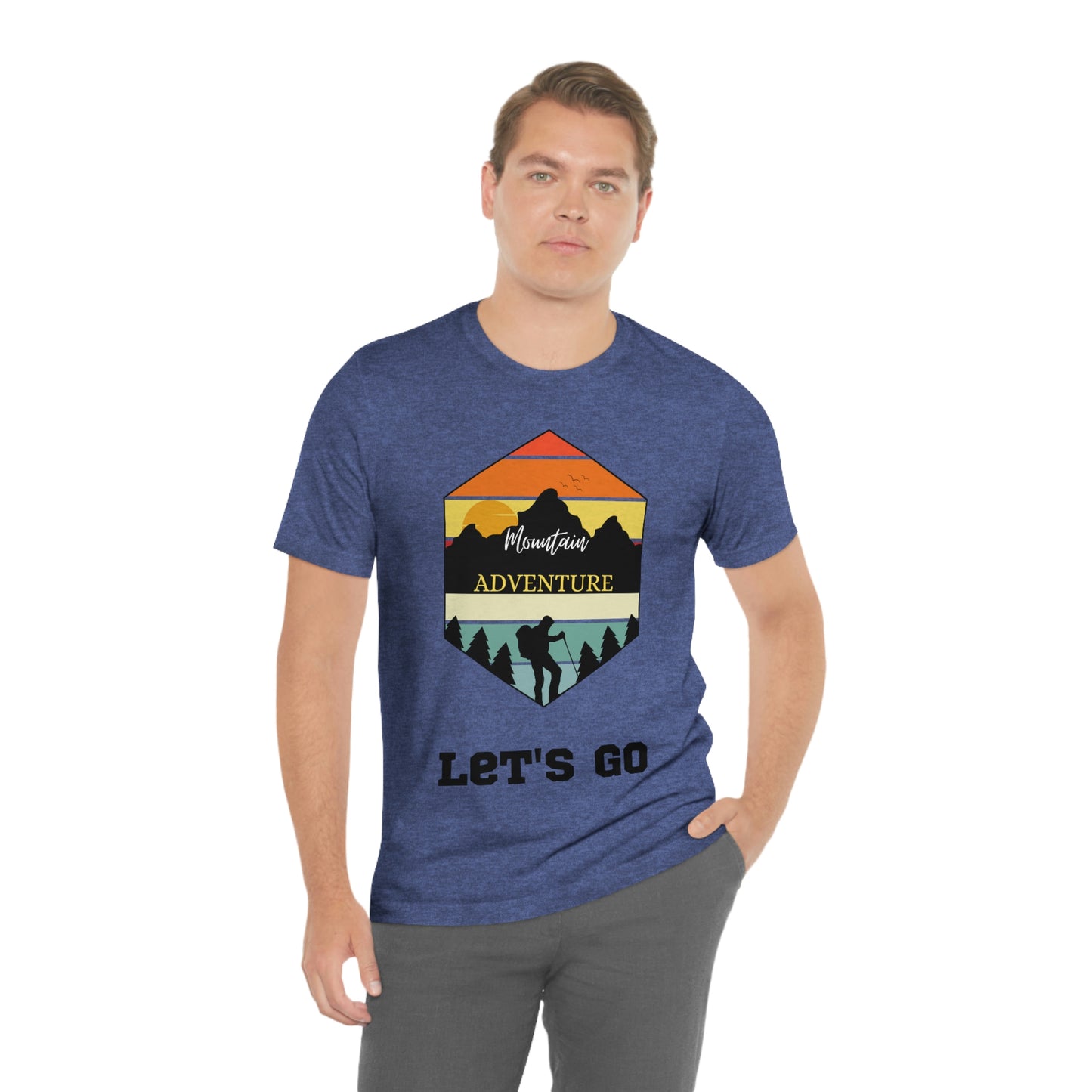 Camiseta de manga corta unisex Let's Go Hiking Adventures
