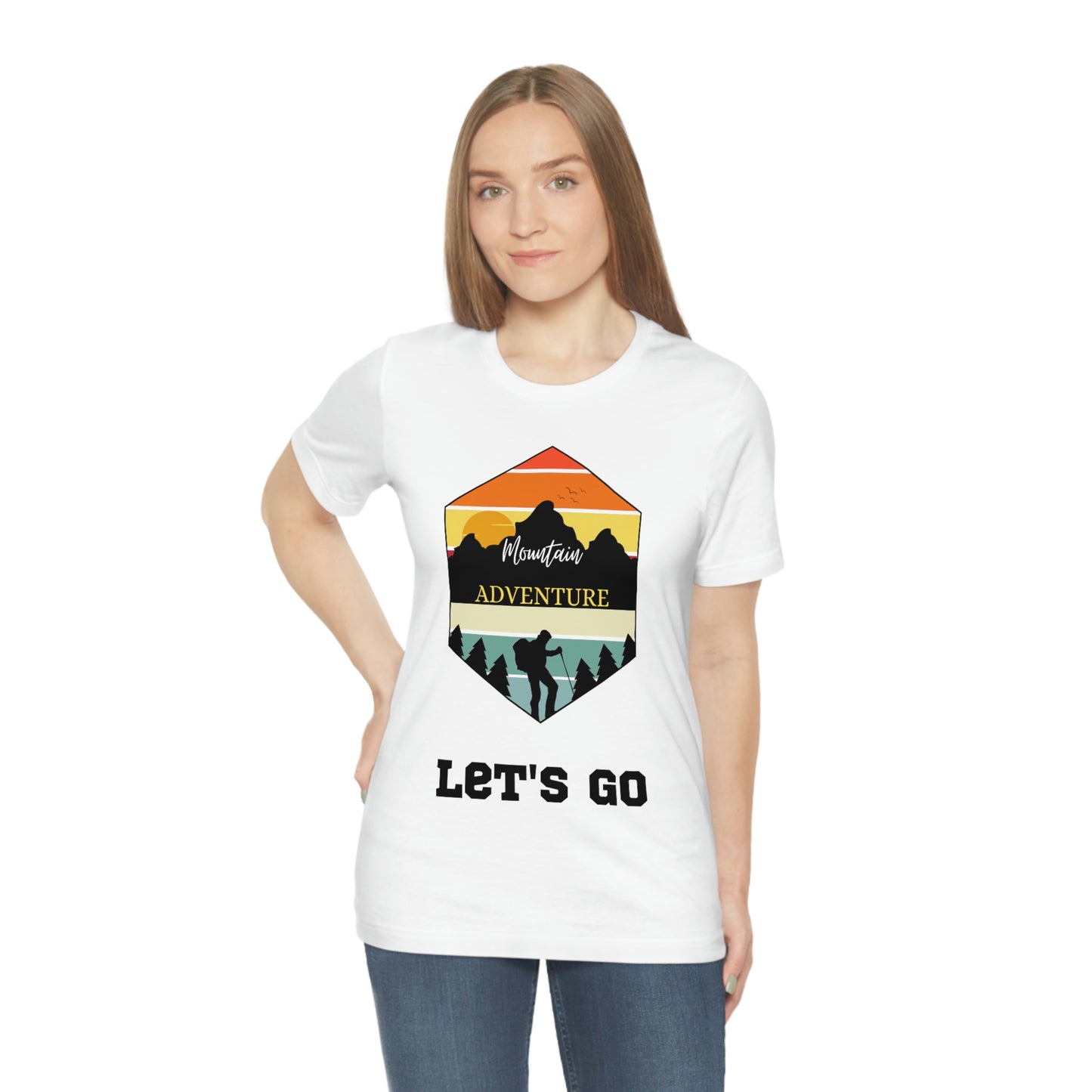 Camiseta de manga corta unisex Let's Go Hiking Adventures