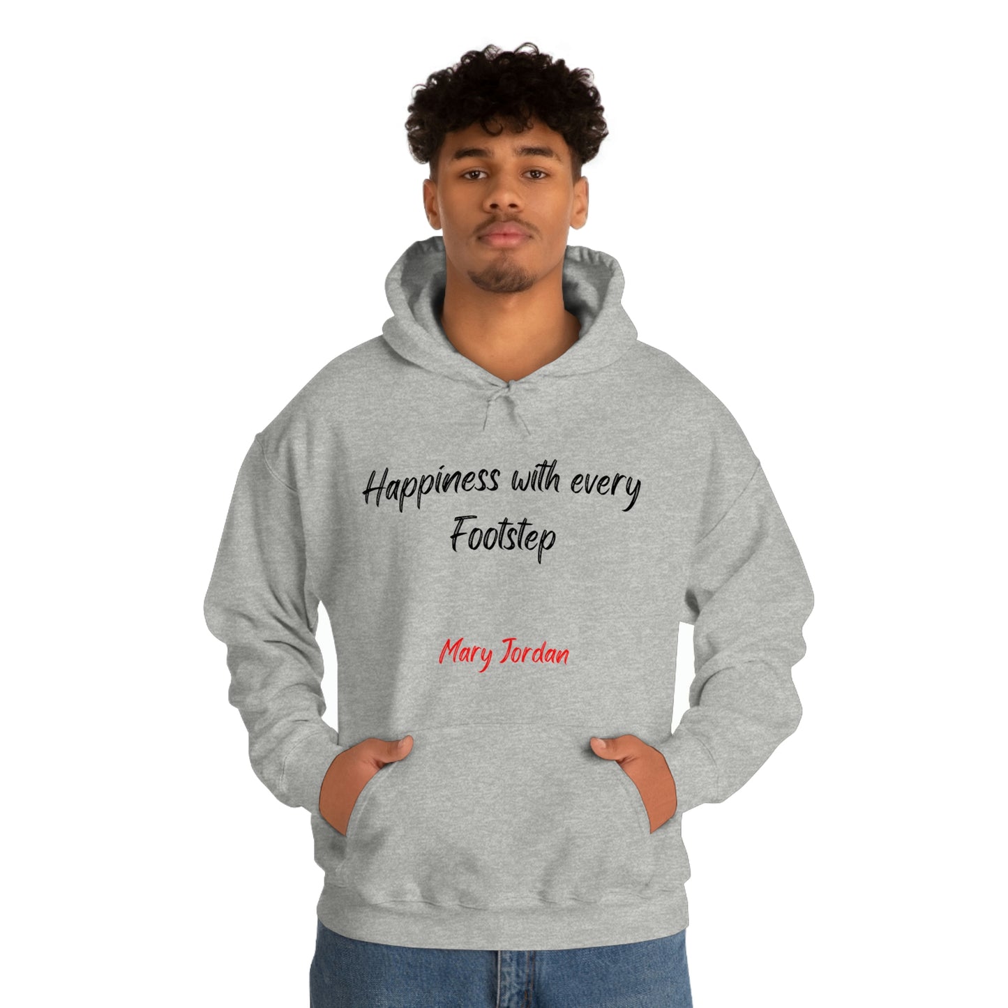 Sudadera con capucha unisex Mary Jordan Heavy Blend™ para hombre, mujer y niño, Happiness With Every Step