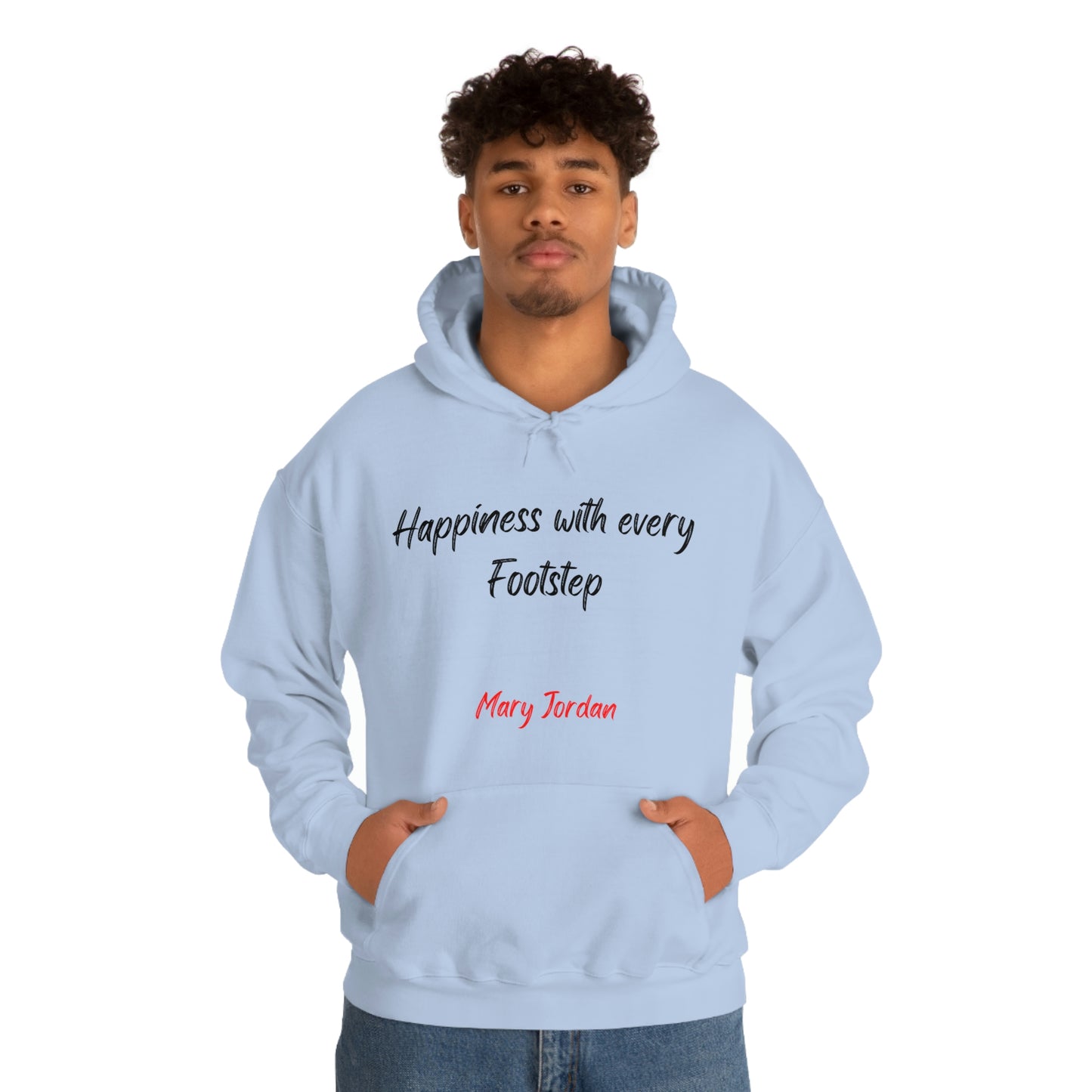 Sudadera con capucha unisex Mary Jordan Heavy Blend™ para hombre, mujer y niño, Happiness With Every Step