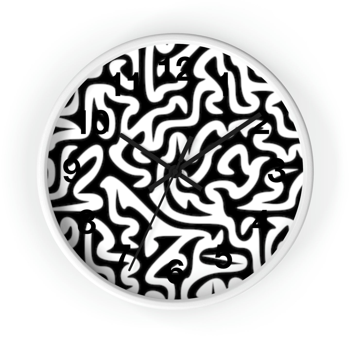 Reloj de pared en blanco y negro con laberinto para el hogar, la cocina, el baño y el negocio. Regalo