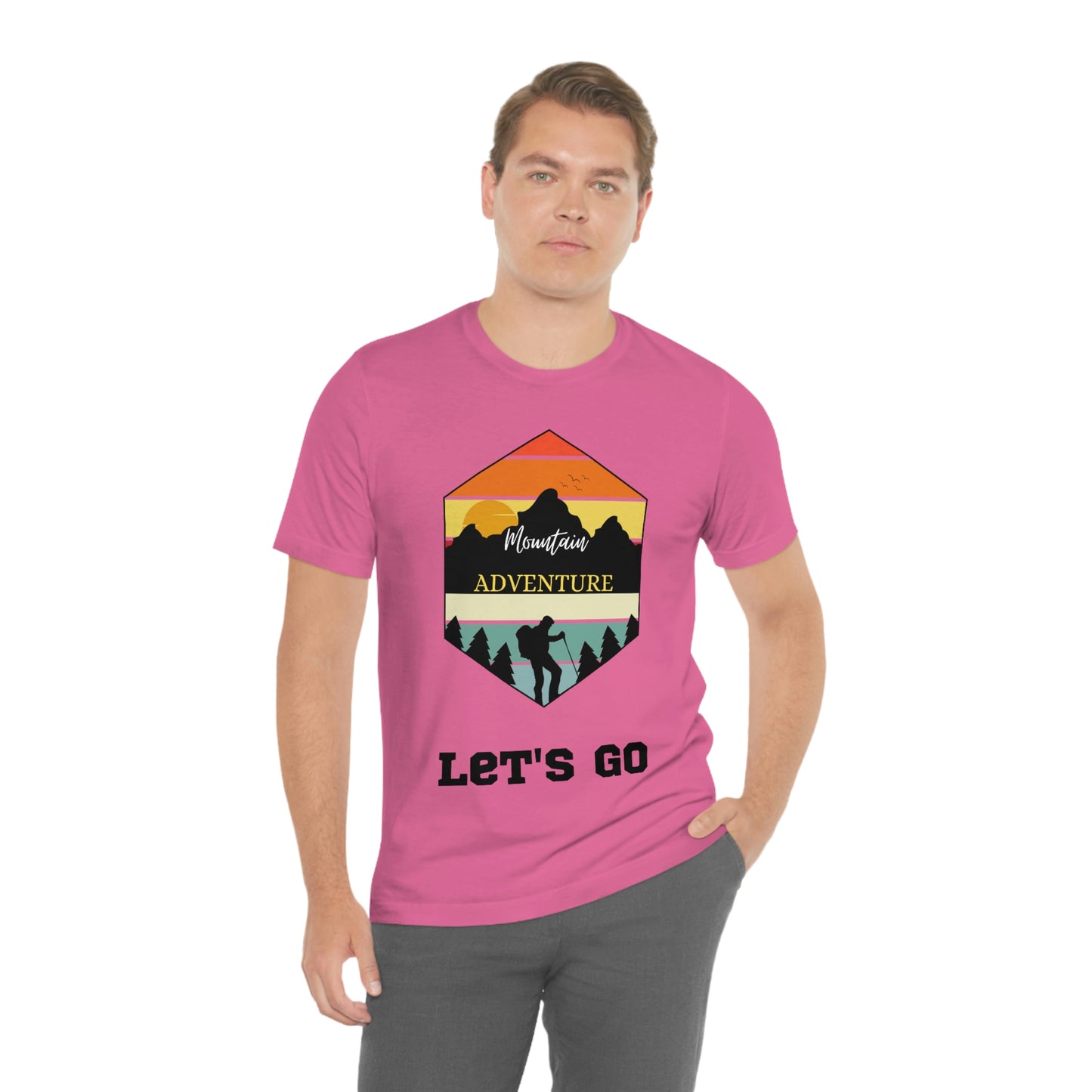 Camiseta de manga corta unisex Let's Go Hiking Adventures