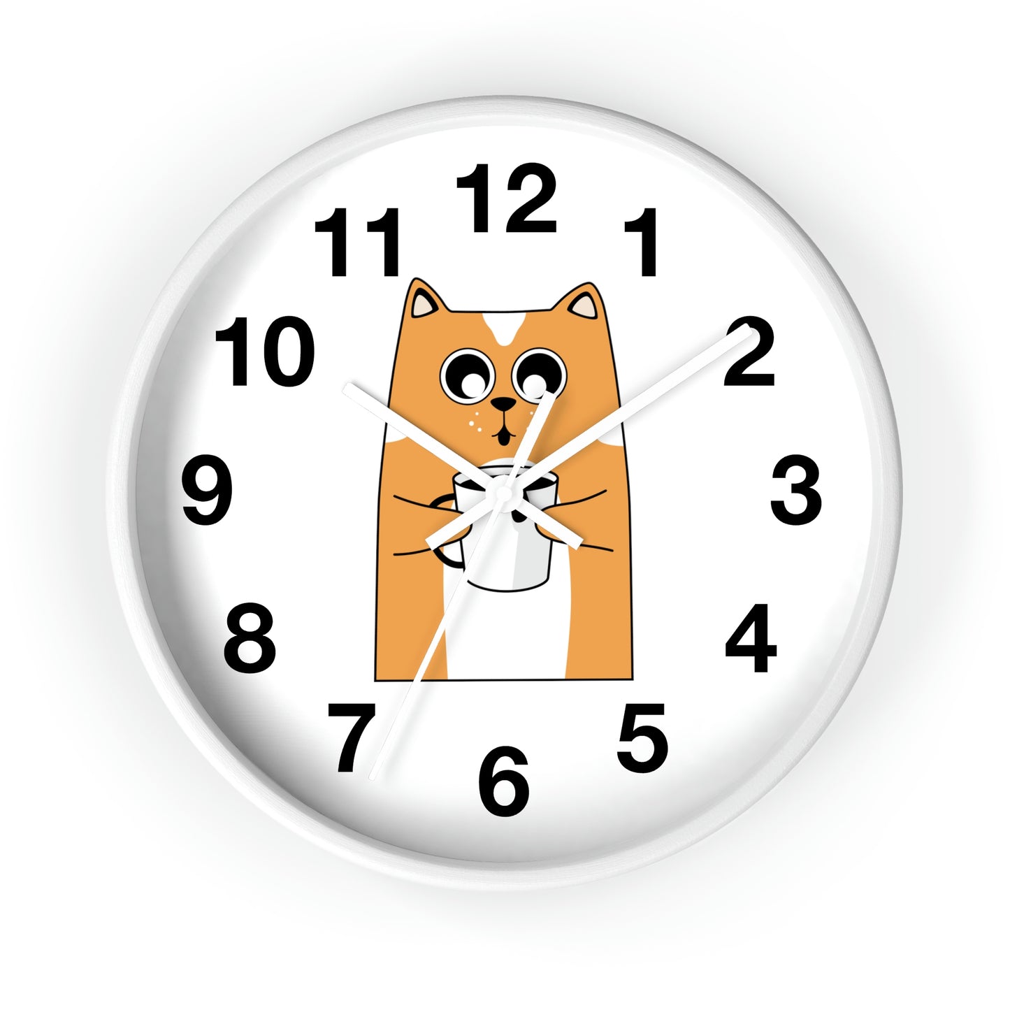 Reloj de pared con diseño de gato y café caliente Reloj de pared para amantes de los gatos ¡Un regalo fabuloso!