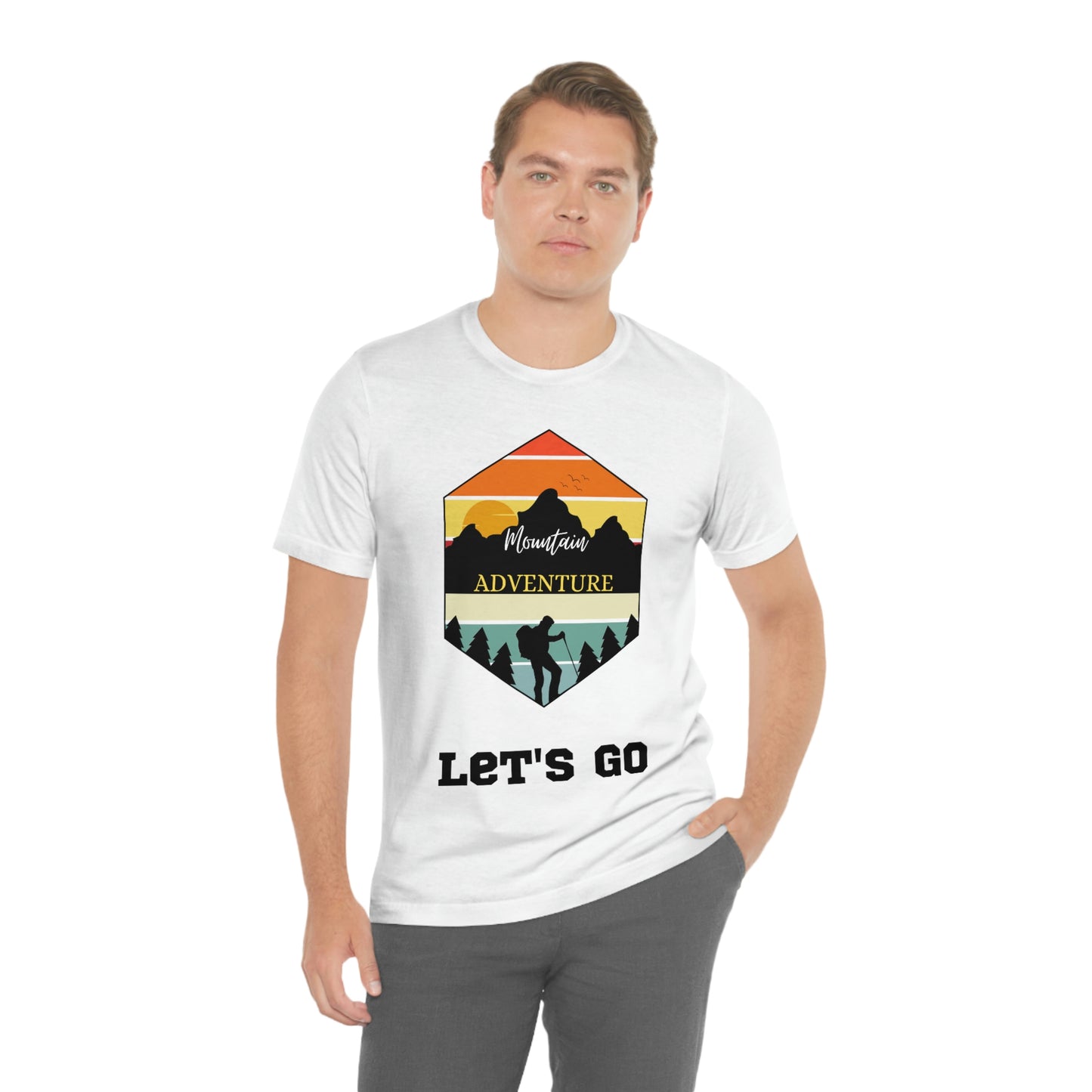 Camiseta de manga corta unisex Let's Go Hiking Adventures