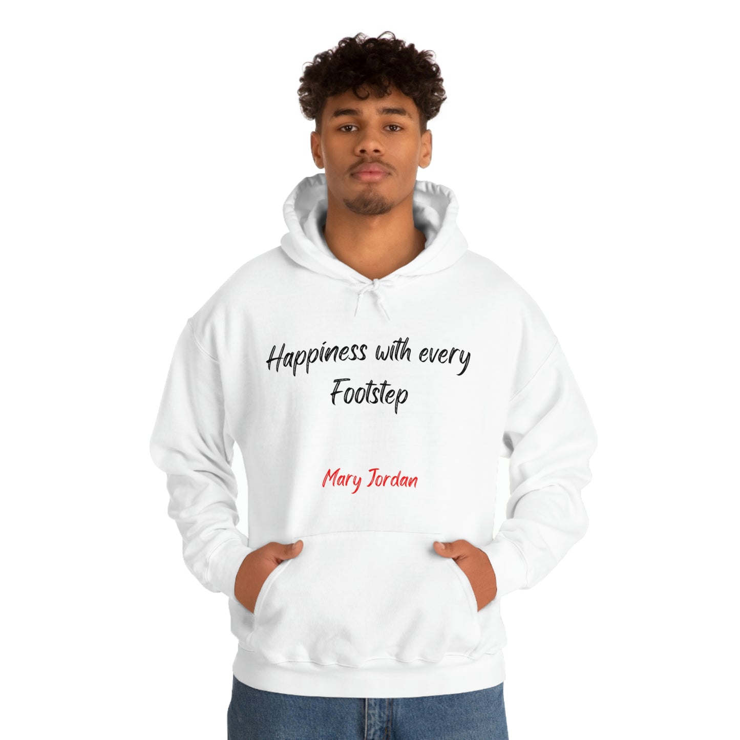 Sudadera con capucha unisex Mary Jordan Heavy Blend™ para hombre, mujer y niño, Happiness With Every Step