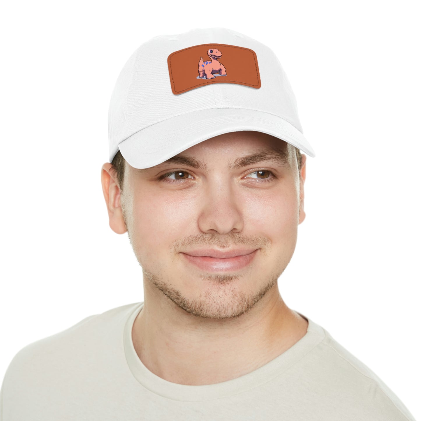 Gorro de dinosaurio para papá con parche de cuero (rectangular). ¡Un gran regalo para el Día del Padre!