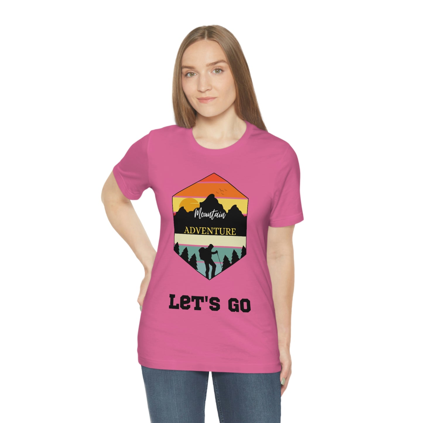Camiseta de manga corta unisex Let's Go Hiking Adventures