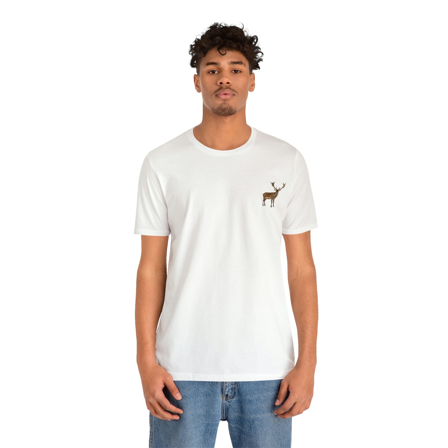 Camiseta unisex de manga corta con silueta de ciervo para trabajar, viajar, comer en restaurantes y jugar a los bolos