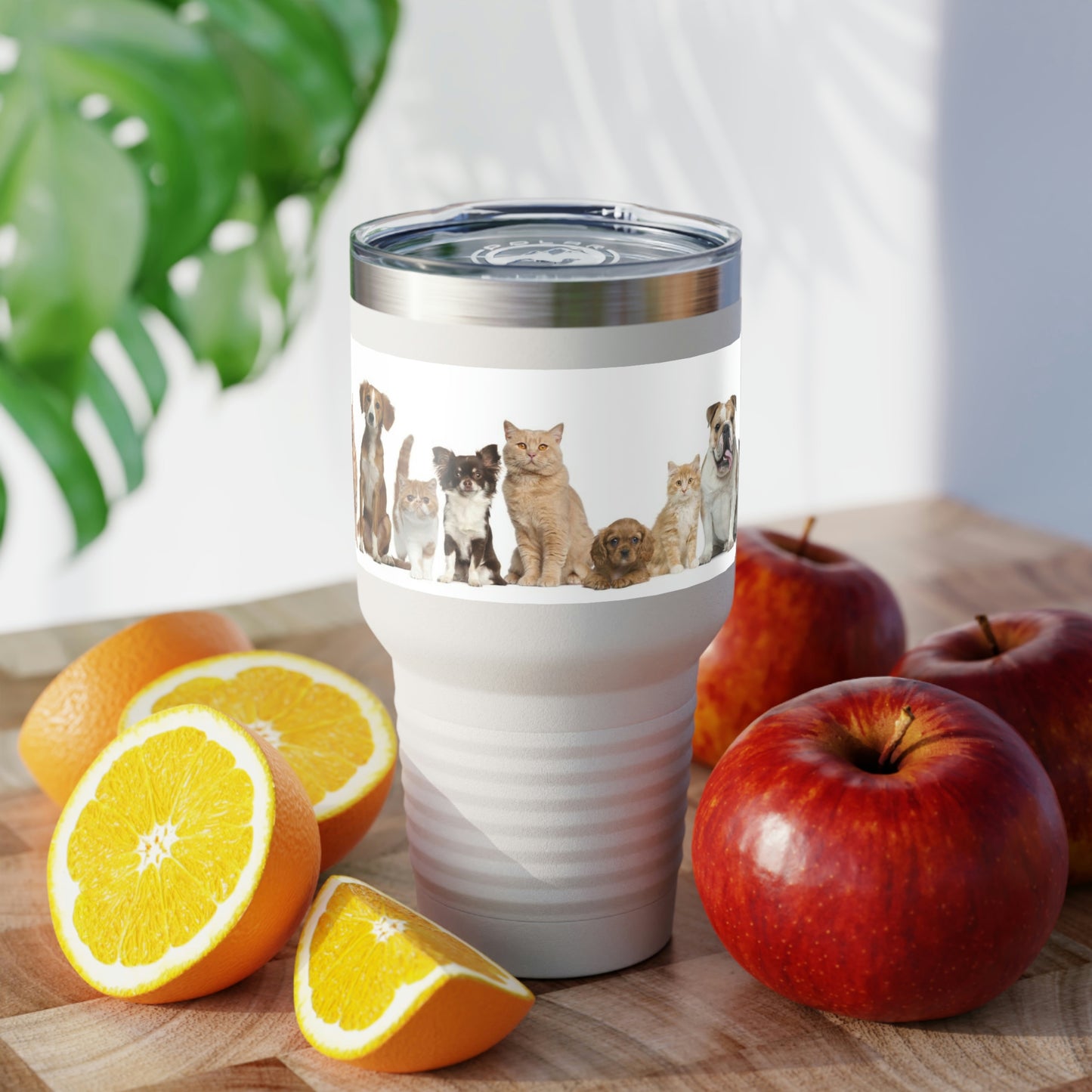 Vaso con cuello redondo para gatos y perros, 30 oz, 5 colores, para viajes, trabajo, relajación, compras, jardinería, senderismo
