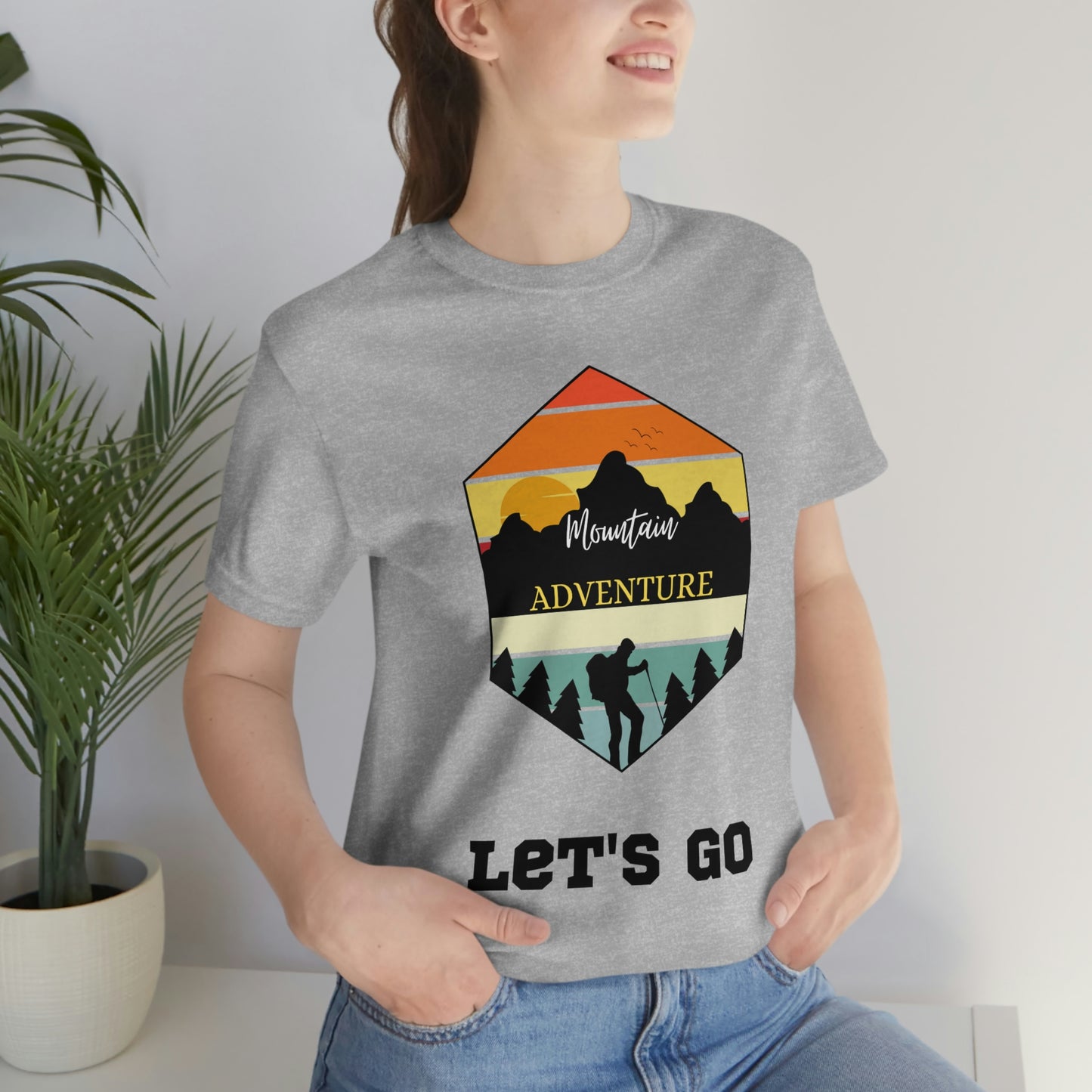Camiseta de manga corta unisex Let's Go Hiking Adventures