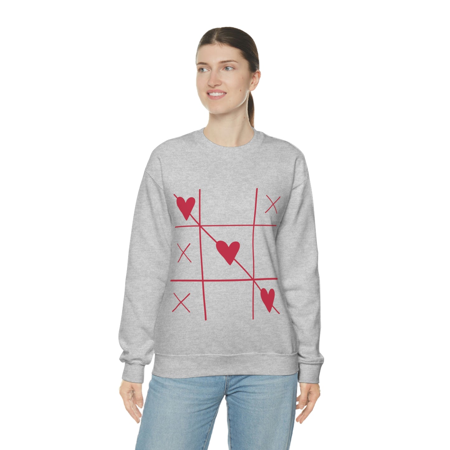 Sudadera con cuello redondo Tic Tac Toe ¡Me encanta mi regalo de cumpleaños!