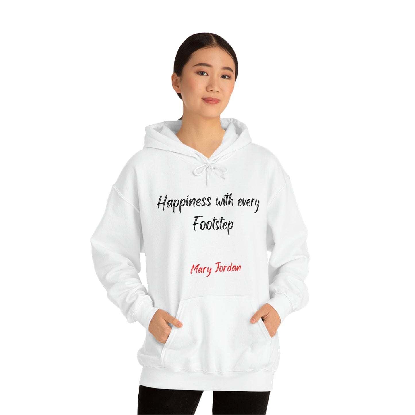 Sudadera con capucha unisex Mary Jordan Heavy Blend™ para hombre, mujer y niño, Happiness With Every Step