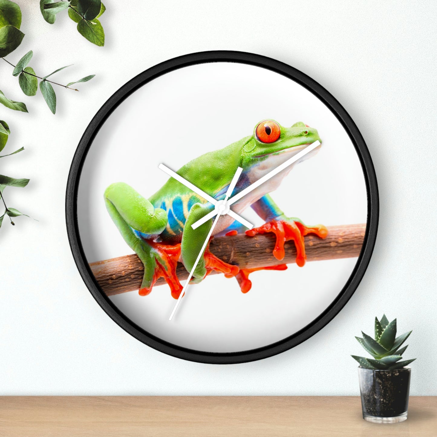 Reloj de pared con rana arbórea colorida ¡Me encanta esto!