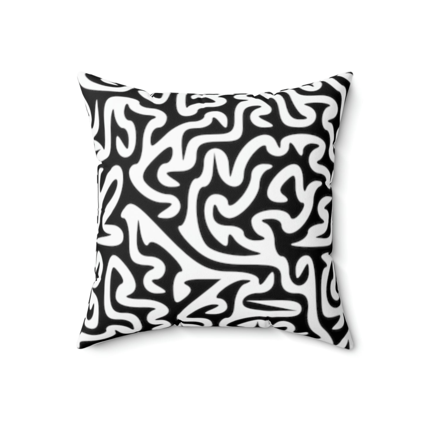 Coussin carré noir et blanc Maze Puis-je avoir cet oreiller pour mon anniversaire
