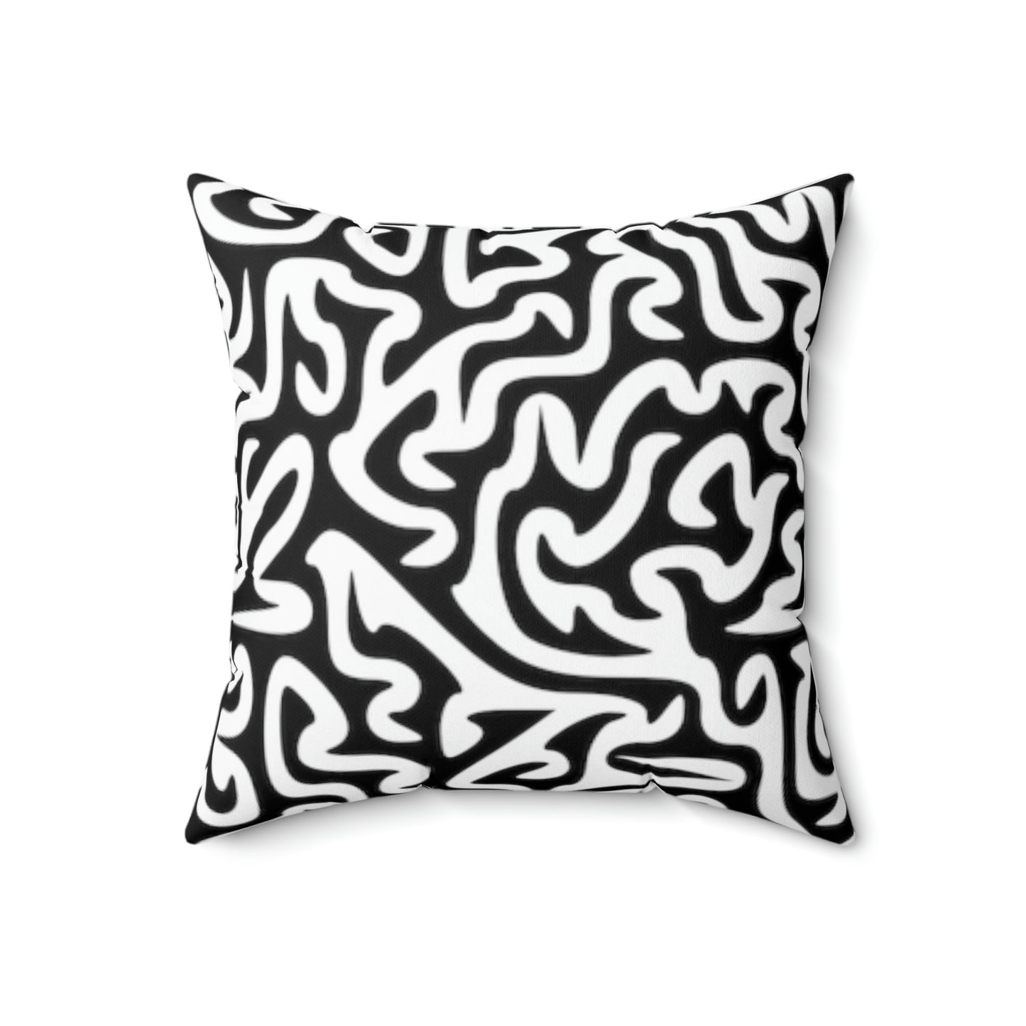 Coussin carré noir et blanc Maze Puis-je avoir cet oreiller pour mon anniversaire