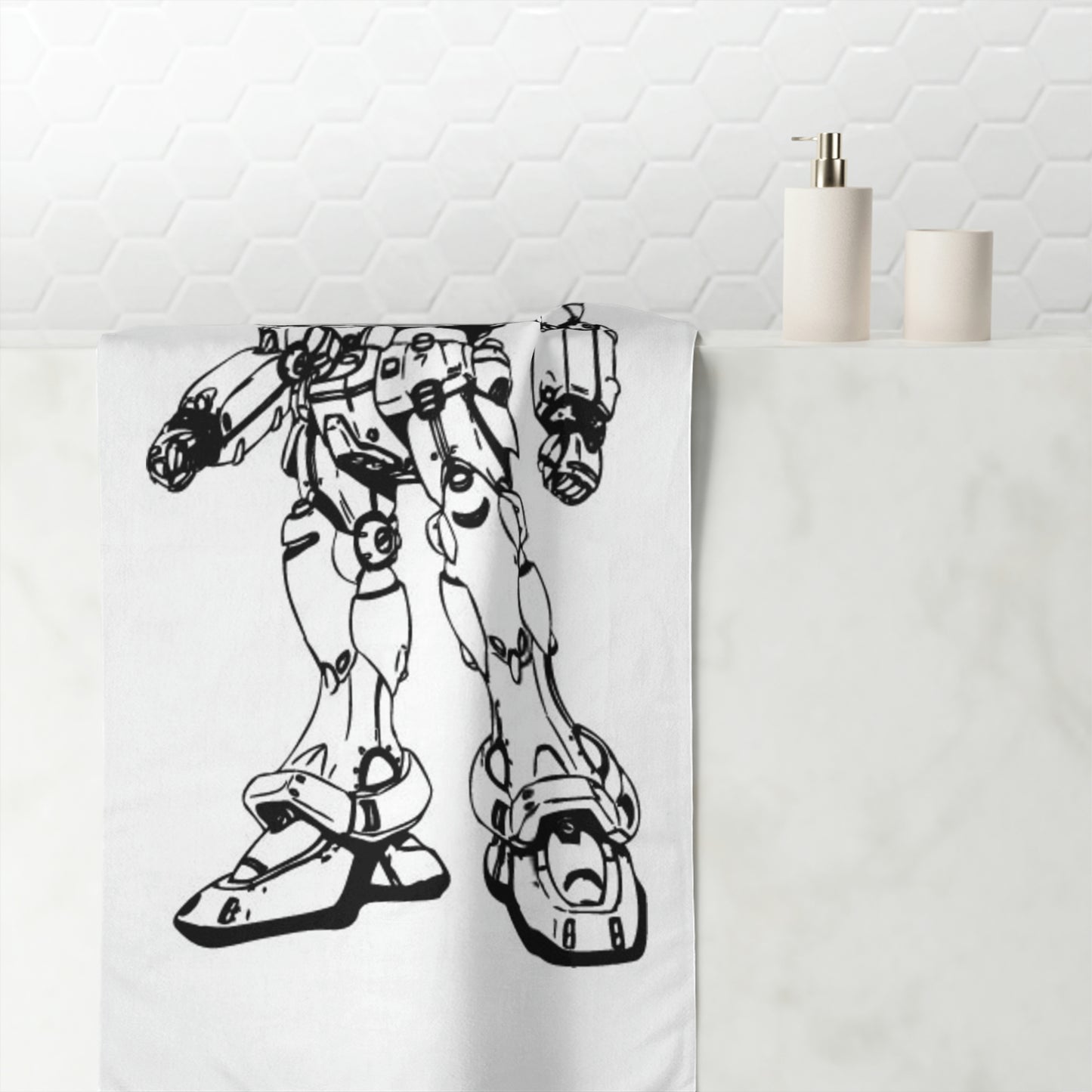 ¡Toalla de baño con diseño de cómic Johny Doomsday, impecable!