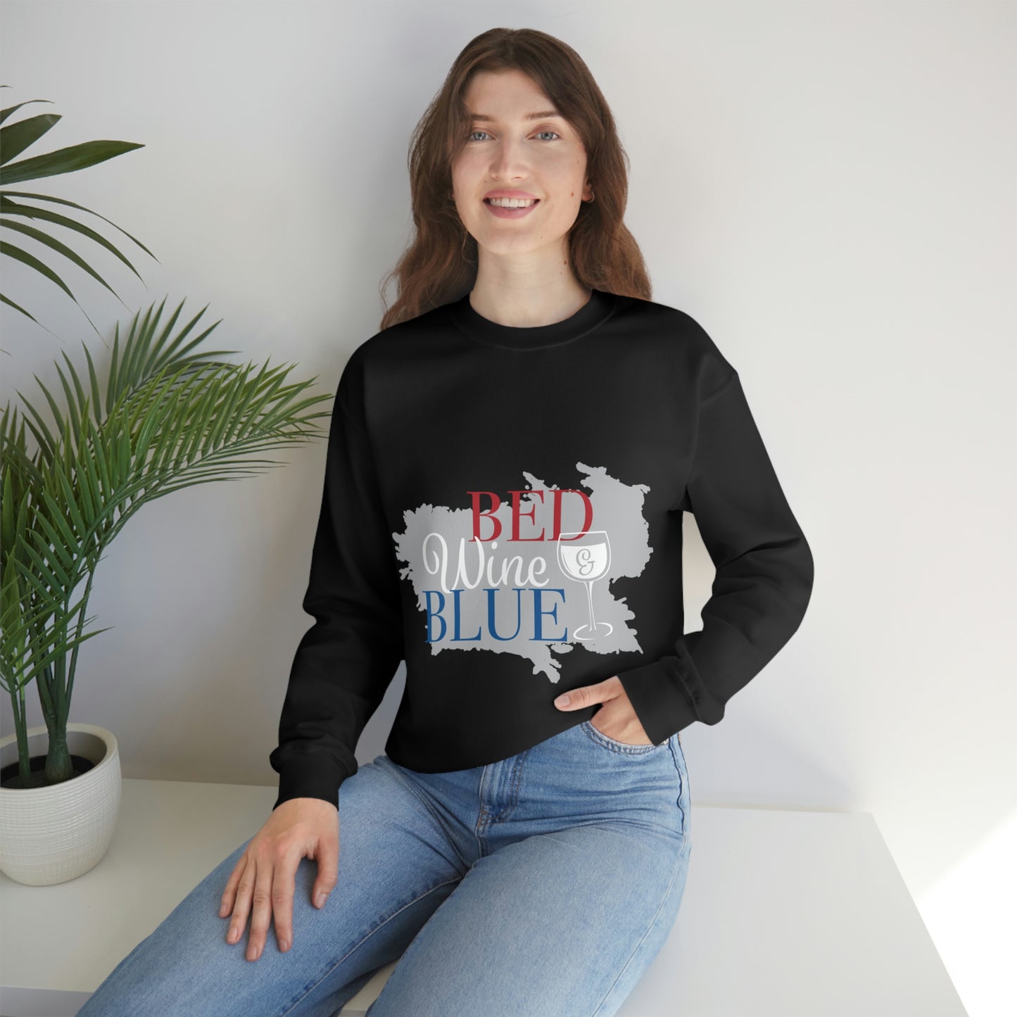 Sudadera de cuello redondo de color azul vino tinto ¡Voy a ir a una fiesta!