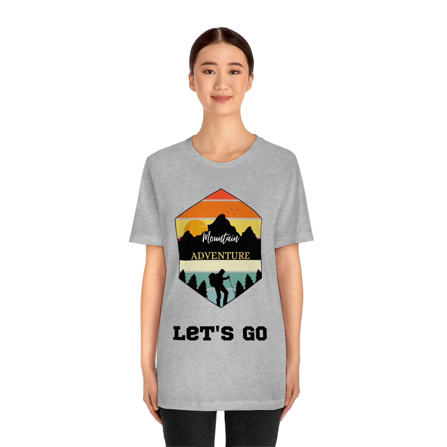 Camiseta de manga corta unisex Let's Go Hiking Adventures