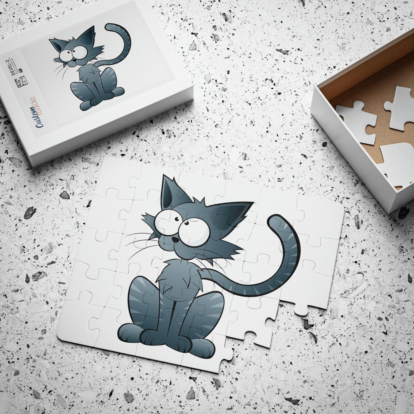Gato con ojos grandes Rompecabezas ¡Me encantan los juegos!